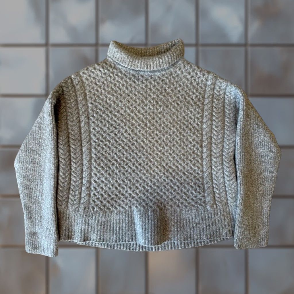 AYR AYR Le Square Sweater Women's S Oatmeal Wool Knit Pullover Studded Logo Bohemian 90s Angl—wait. Size S / US 4 / IT 40 - 1 Thumbnail