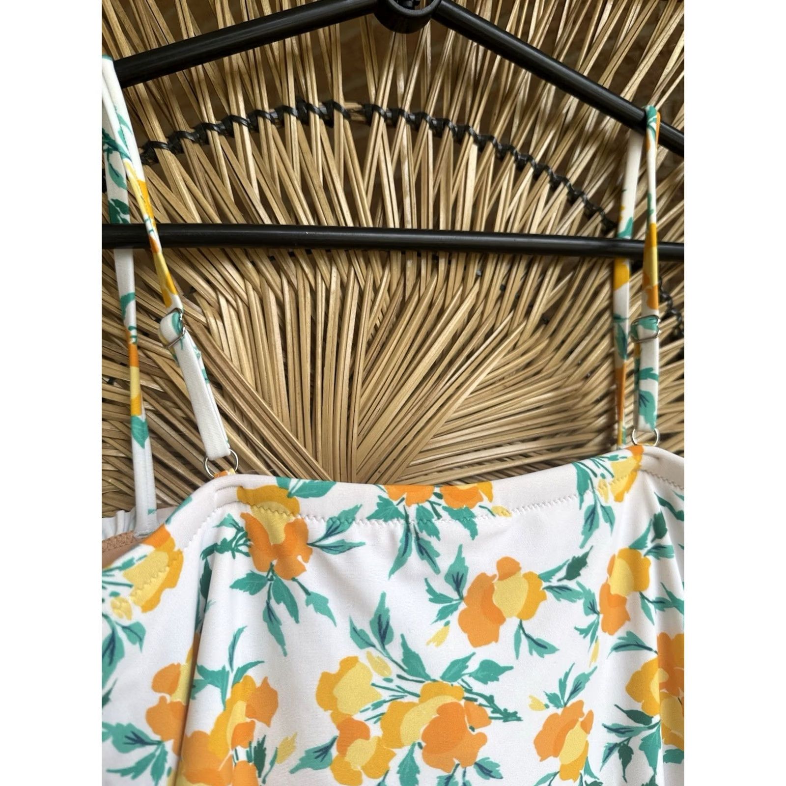 J.Crew J. Crew Factory One Piece Swimsuit Floral Smocked Yellow M Women Medium Size ONE SIZE - 8 Thumbnail