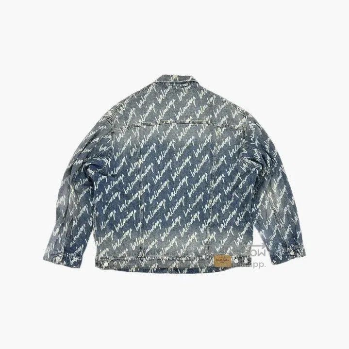 Balenciaga Balenciaga Blue Logo Print Denim Jacket. Size US L / EU 52-54 / 3 - 3 Thumbnail