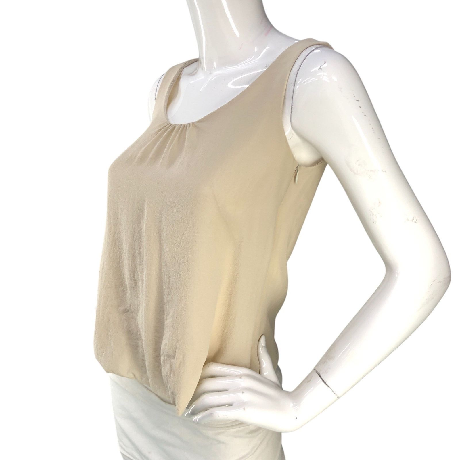 Akris Akris Sz 4 Top Silk Crepe Shell Tank Fully Lined Beige $795 Size S / US 4 / IT 40 - 4 Thumbnail