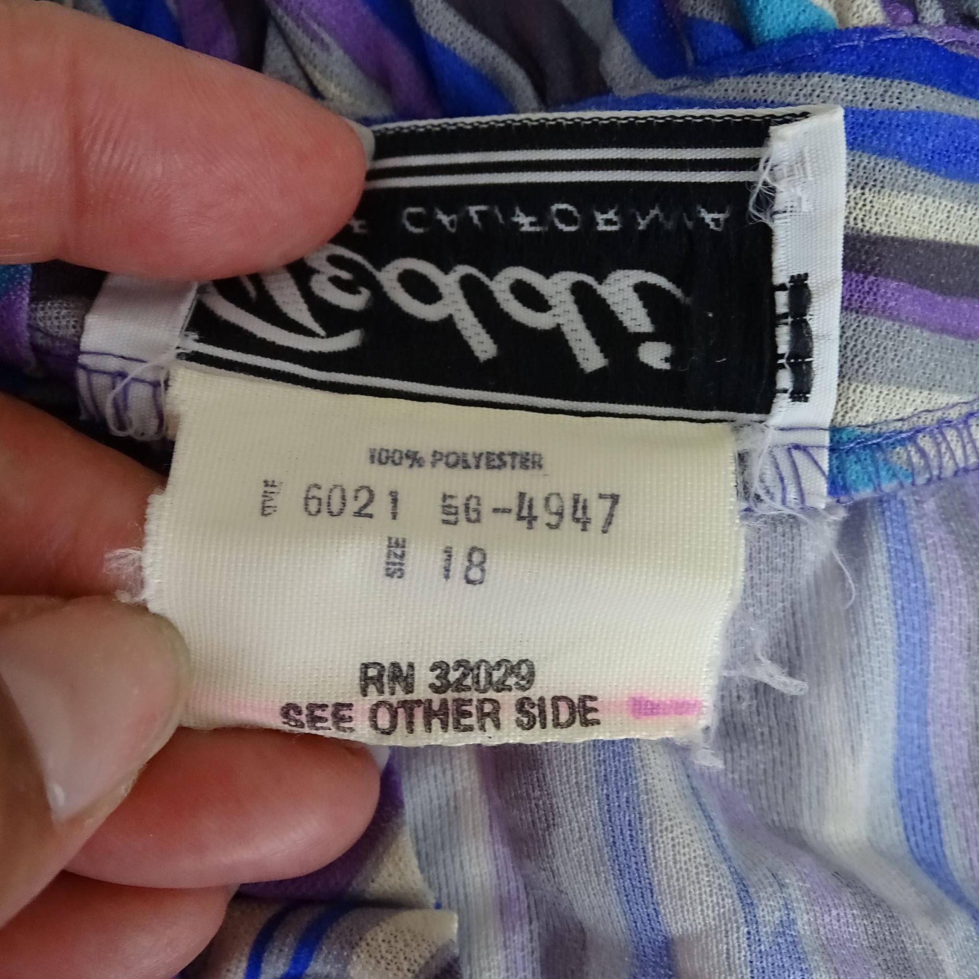 Other Vintage 80s Teddi Of California Stripe Ruffle Blouse Size 18 Size XXL / US 16-18 / IT 52-54 - 7 Thumbnail