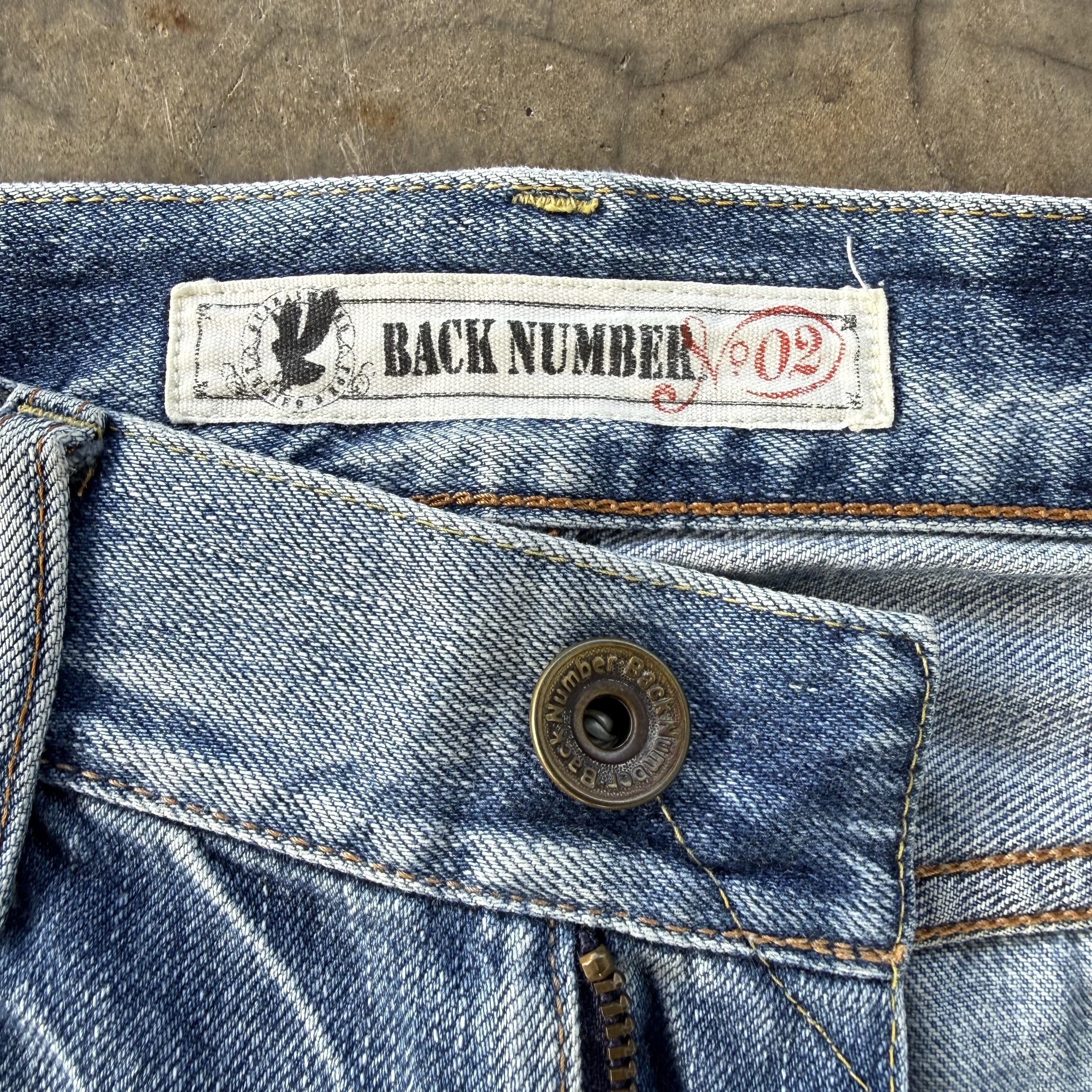 Japanese Brand Vintage Back Number Faded Wash Blue Denim Jean W31 Size US 31 - 9 Thumbnail