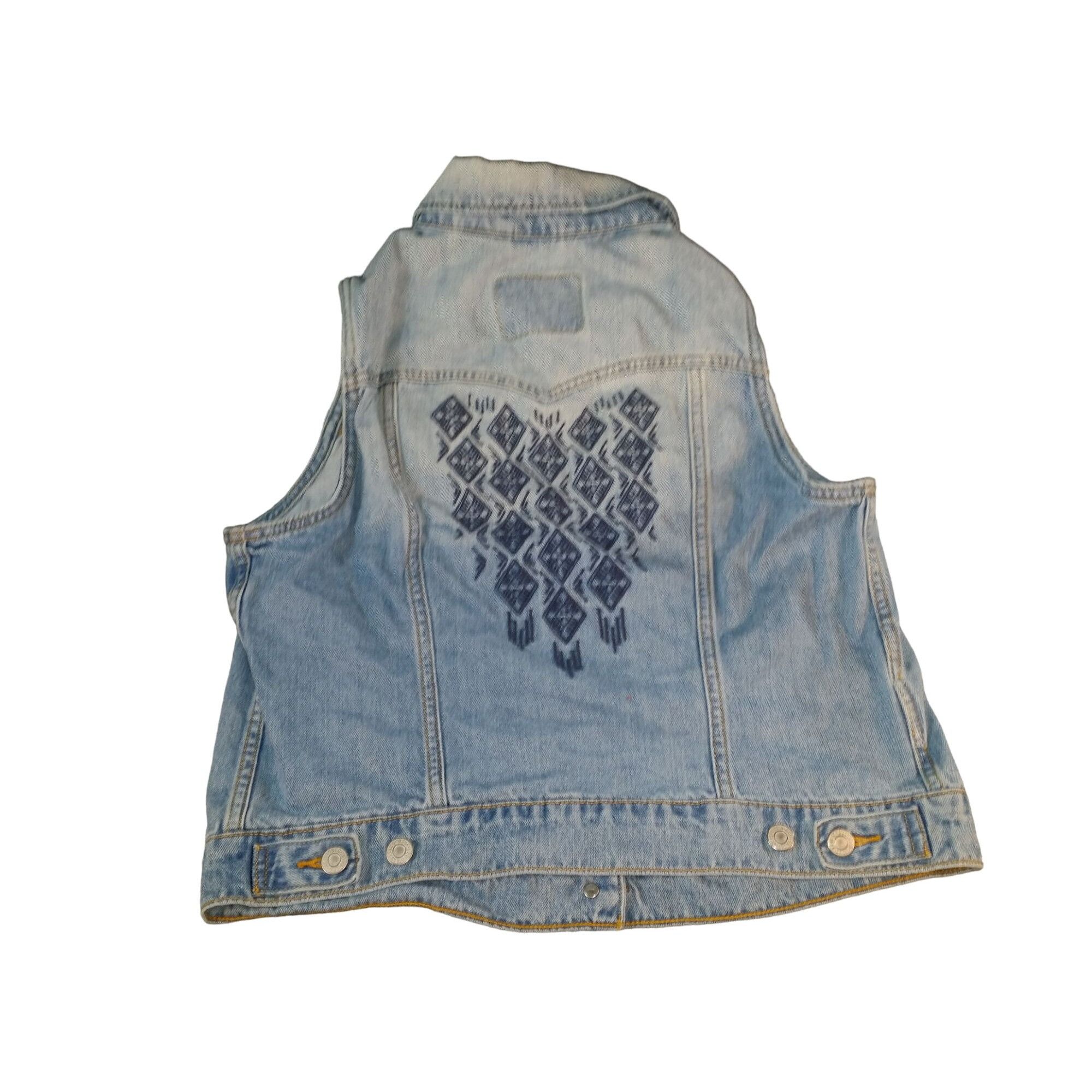 Levi's Levi Strauss Jacket Youth Girls Sz XL Sleeveless Denim Blue Size XS / US 0-2 / IT 36-38 - 6 Thumbnail