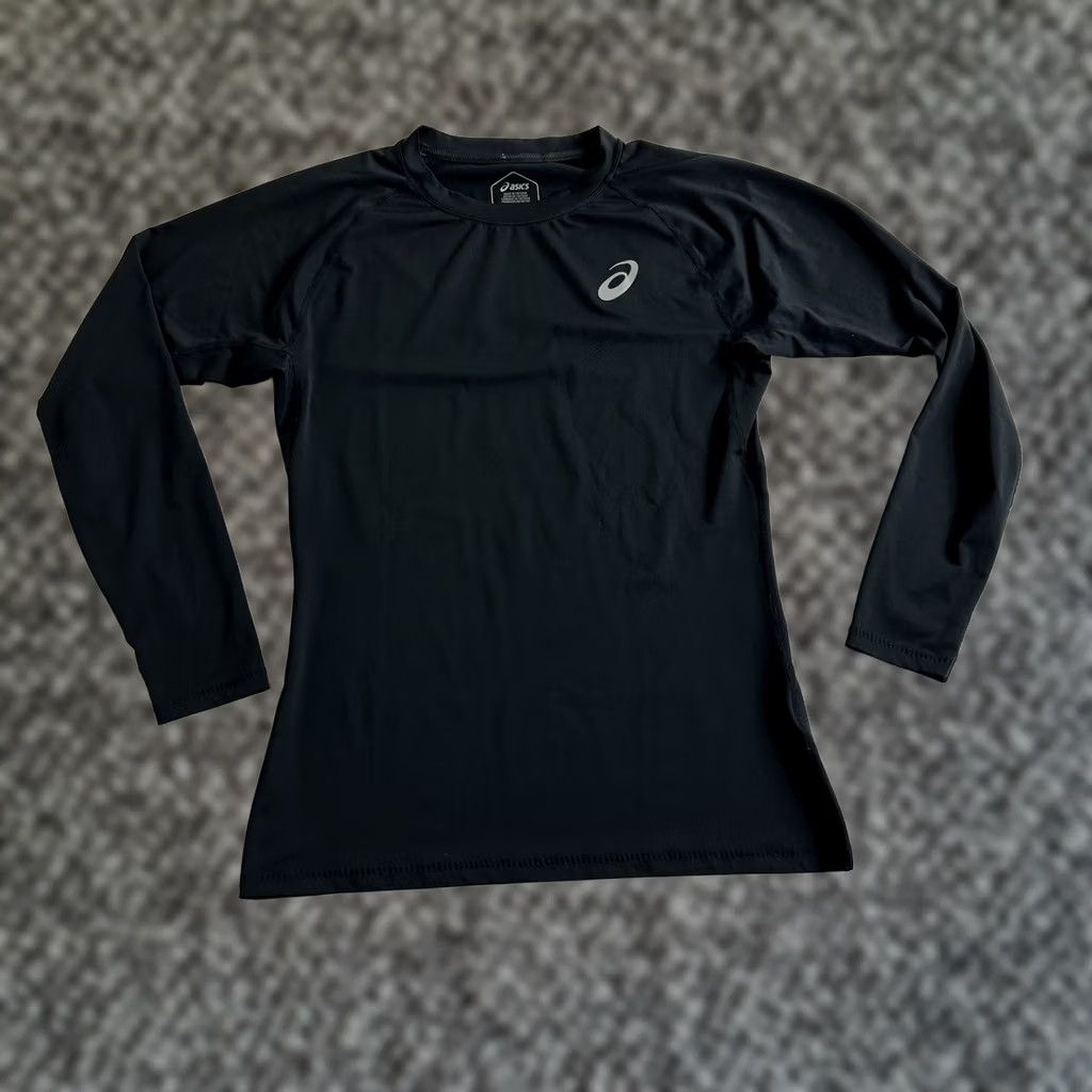Asics ASICS Shirt Womens L Black Crewneck Long Sleeve Running Active Athletic Gym Train Size L / US 10 / IT 46 - 1 Thumbnail