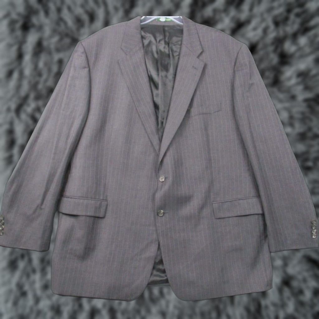 Ralph Lauren Lauren Ralph Lauren Blazer Men 54L Gray Wool Pinstripe EUC Size 54R - 1 Thumbnail