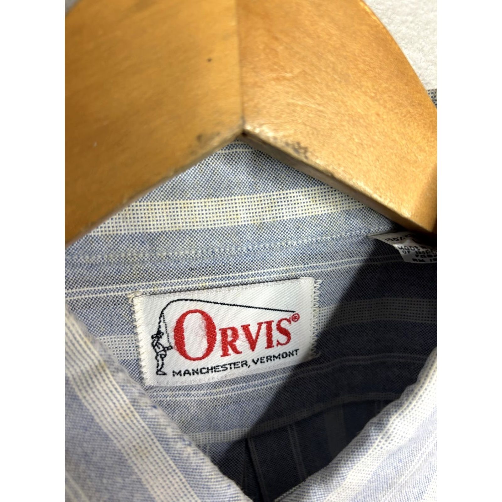 Orvis Orvis Shirt Mens Large Blue White Vertical Stripe Button-Down Cotton Classic Size US L / EU 52-54 / 3 - 4 Thumbnail