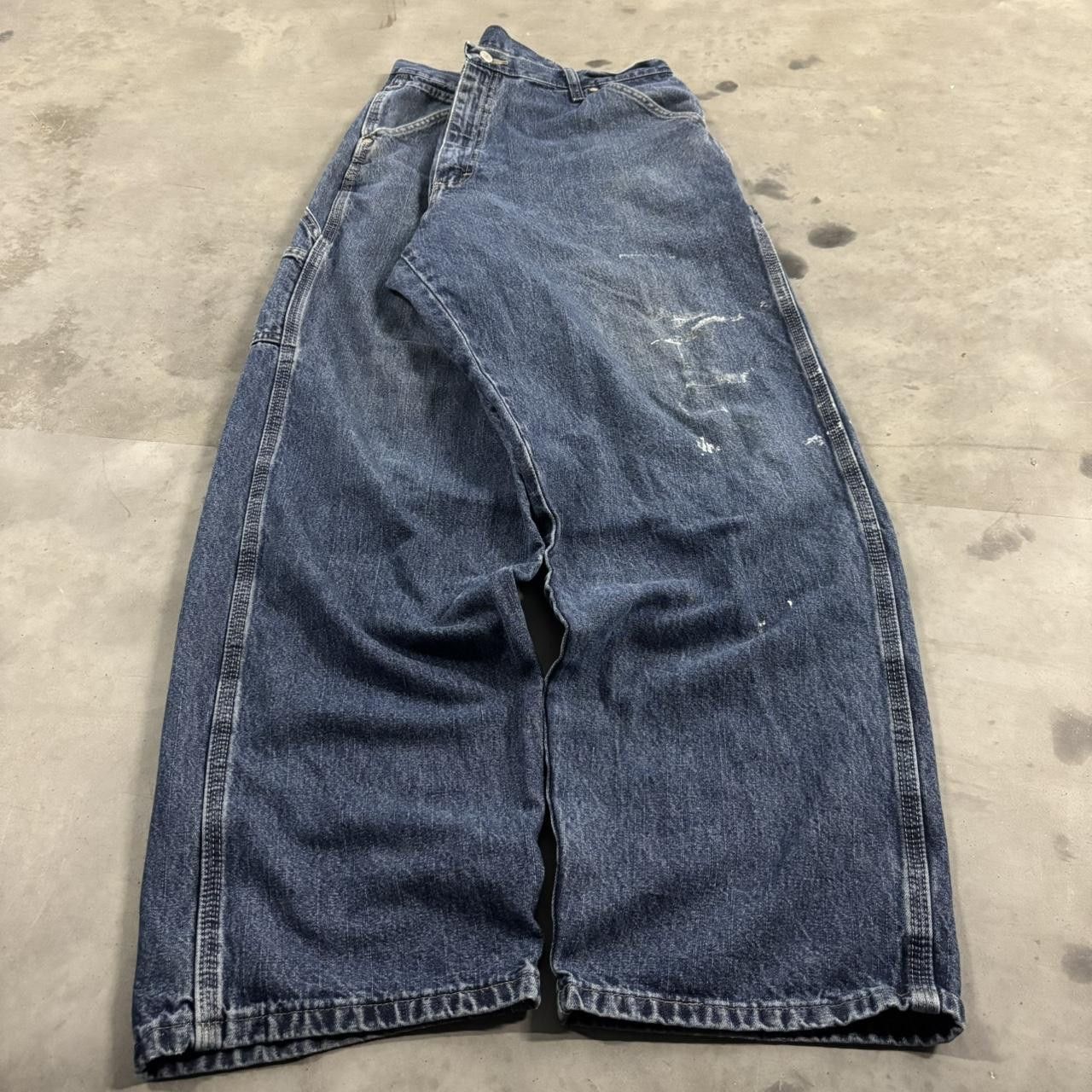 Vintage Crazy Vintage Y2K/2000s Baggy Dark Wash Skater Carpenter Denim Jeans! 38x32 Size US 38 / EU 54 - 3 Thumbnail