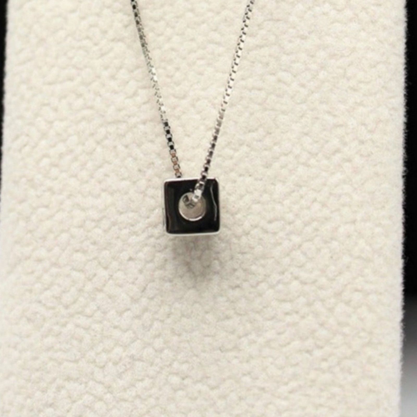 Other Square Cube Pendant Necklace Minimalist Silver 925 NWT Size ONE SIZE - 13 Thumbnail