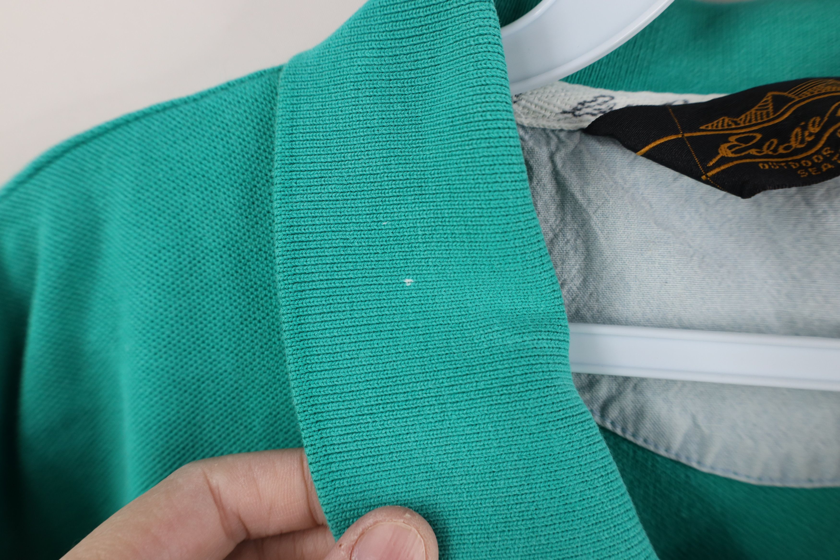 Eddie Bauer Vintage 90s Eddie Bauer Heavyweight Polo Shirt Teal Cotton Size US XXL / EU 58 / 5 - 6 Thumbnail