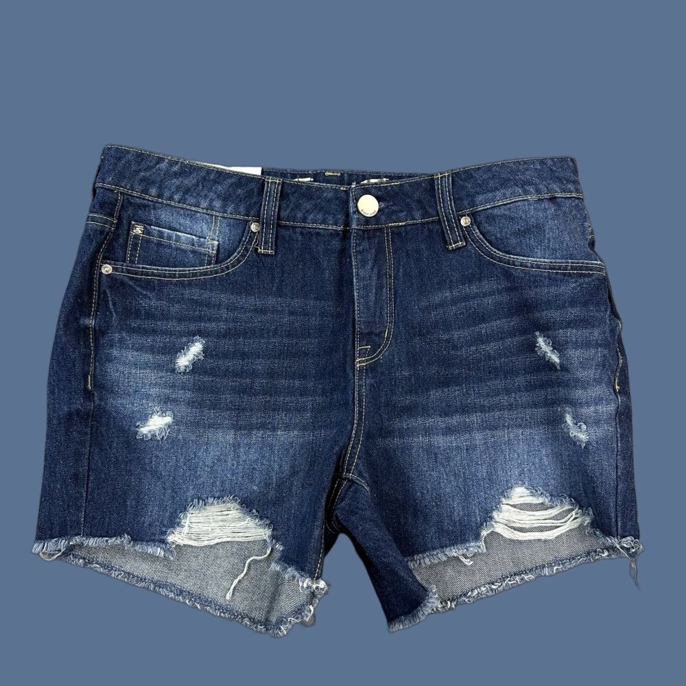 Vintage Seven7 Weekend Shorts Women’s 8 Dark Wash Fray Hem Distressed Outdoor NWT Size 30" / US 8 / IT 44 - 1 Thumbnail