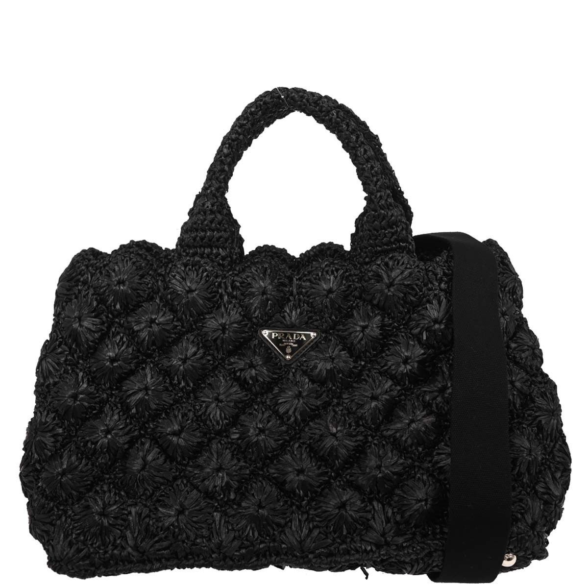 Prada Prada Canapa Convertible Tote Raffia Crochet Size ONE SIZE - 1 Thumbnail