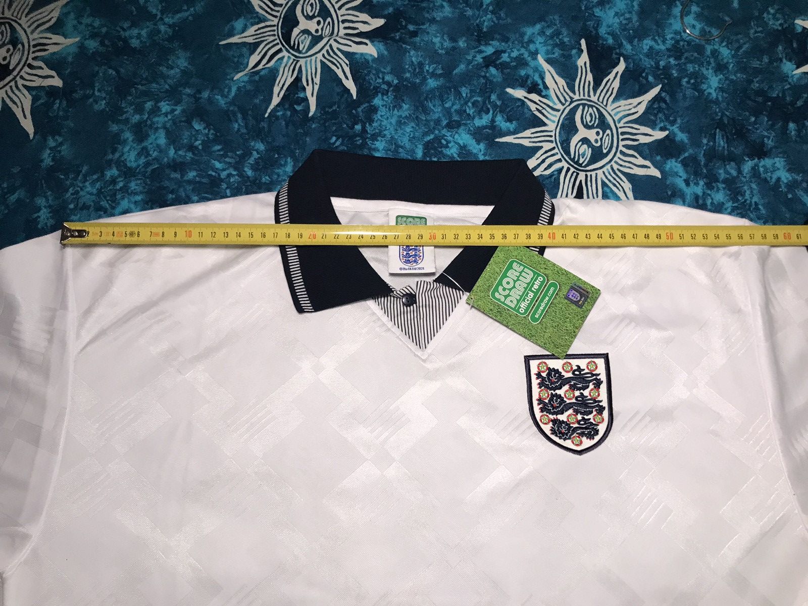 Vintage Score Draw England 1990/1992 Home Shirt Umbro Soccer Jersey Size US XL / EU 56 / 4 - 15 Thumbnail