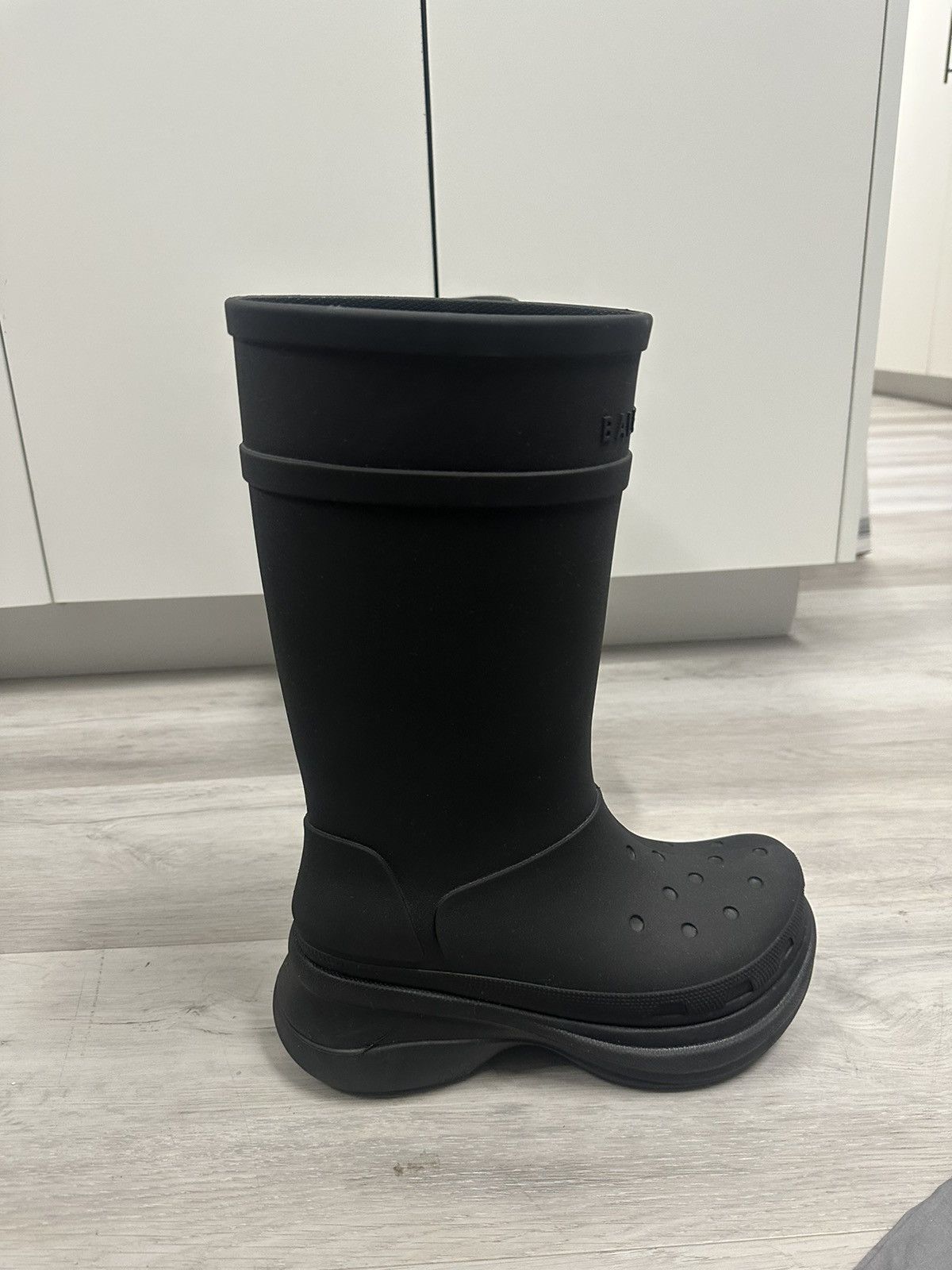 image of Balenciaga X Croc Boots (Black), Men's (Size 9)