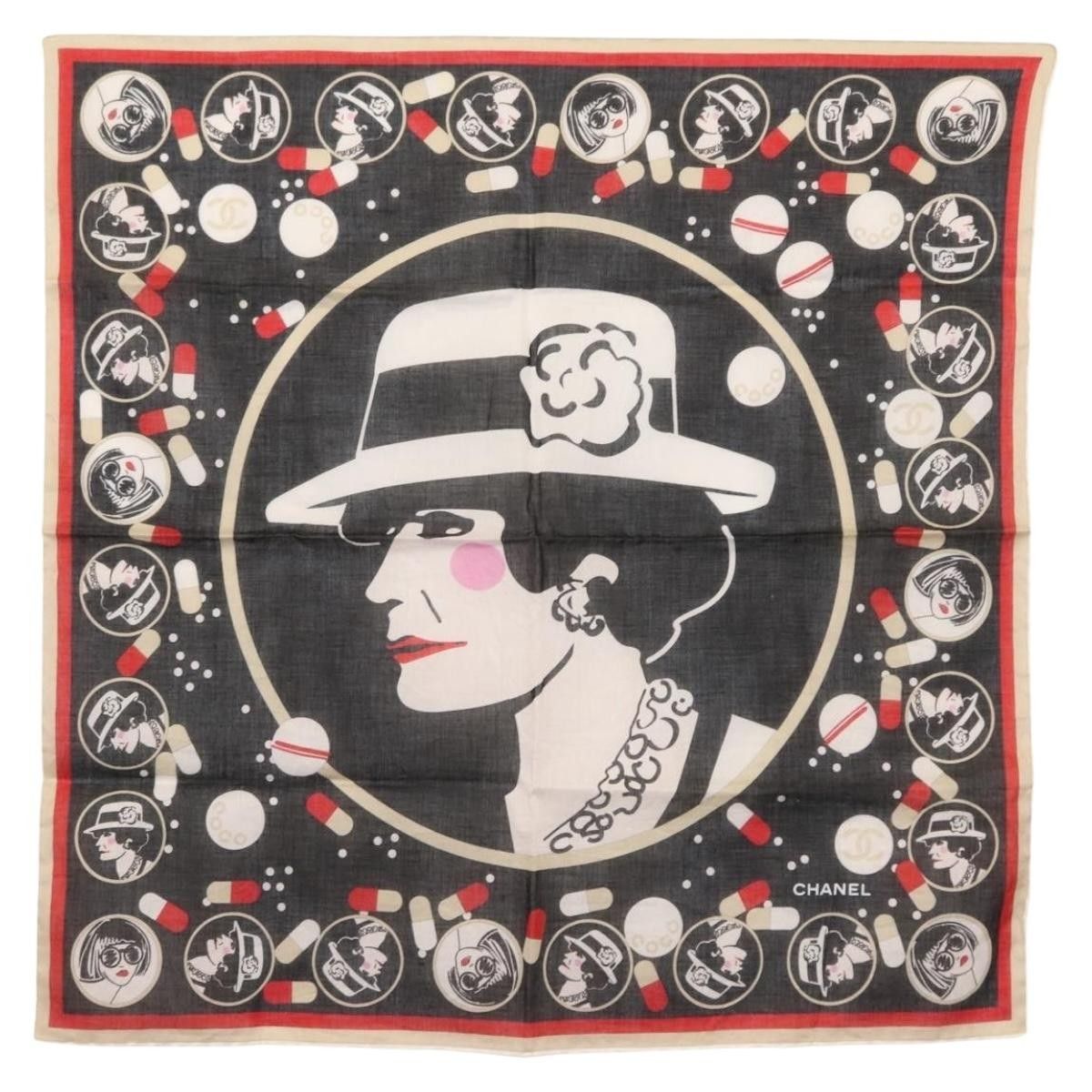 Chanel Chanel Scrunchie and Square Scarf Hair Tie Set Printed Silk Size ONE SIZE - 1 Thumbnail