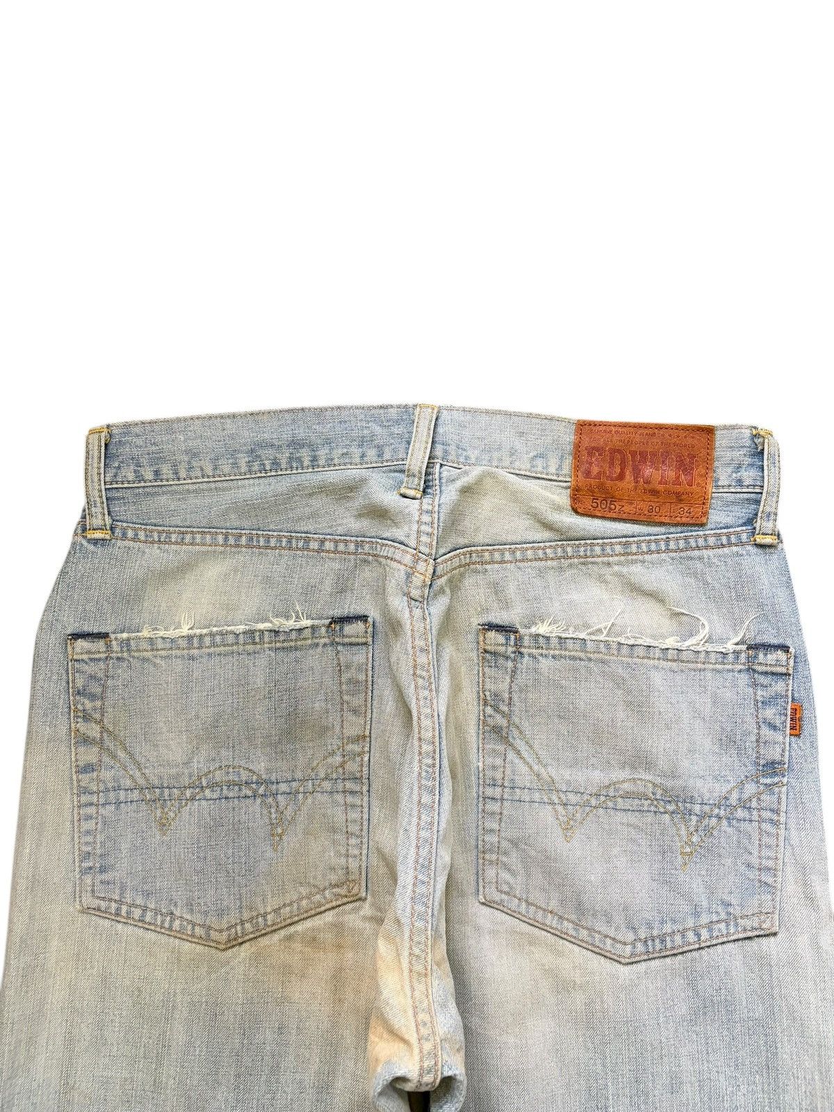 Edwin Vintage Edwin 505Z Selvedge Distressed Loose Jeans Size US 30 / EU 46 - 4 Thumbnail