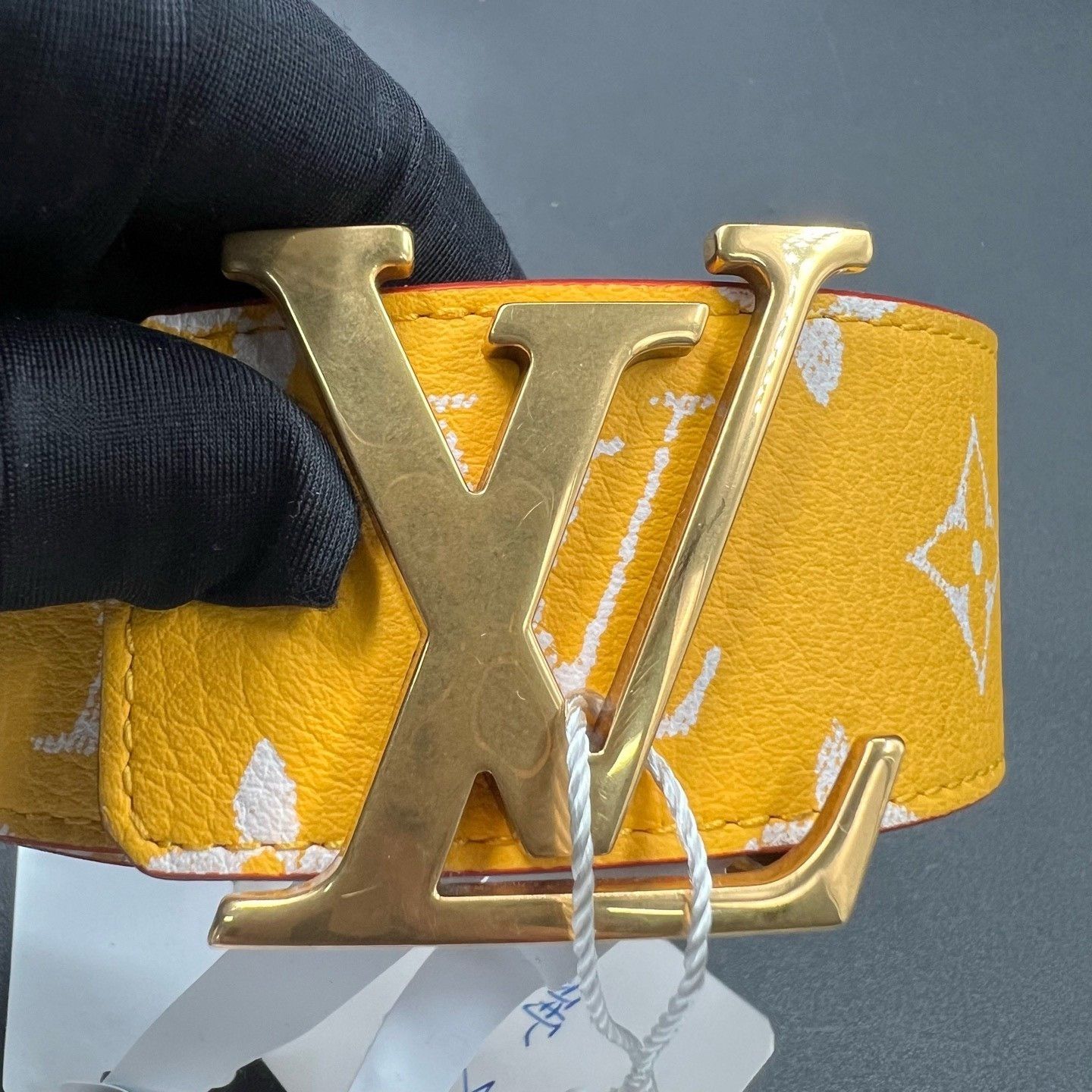 Louis Vuitton Louis Vuitton Yellow Monogram Belt 95cm Size ONE SIZE - 4 Thumbnail