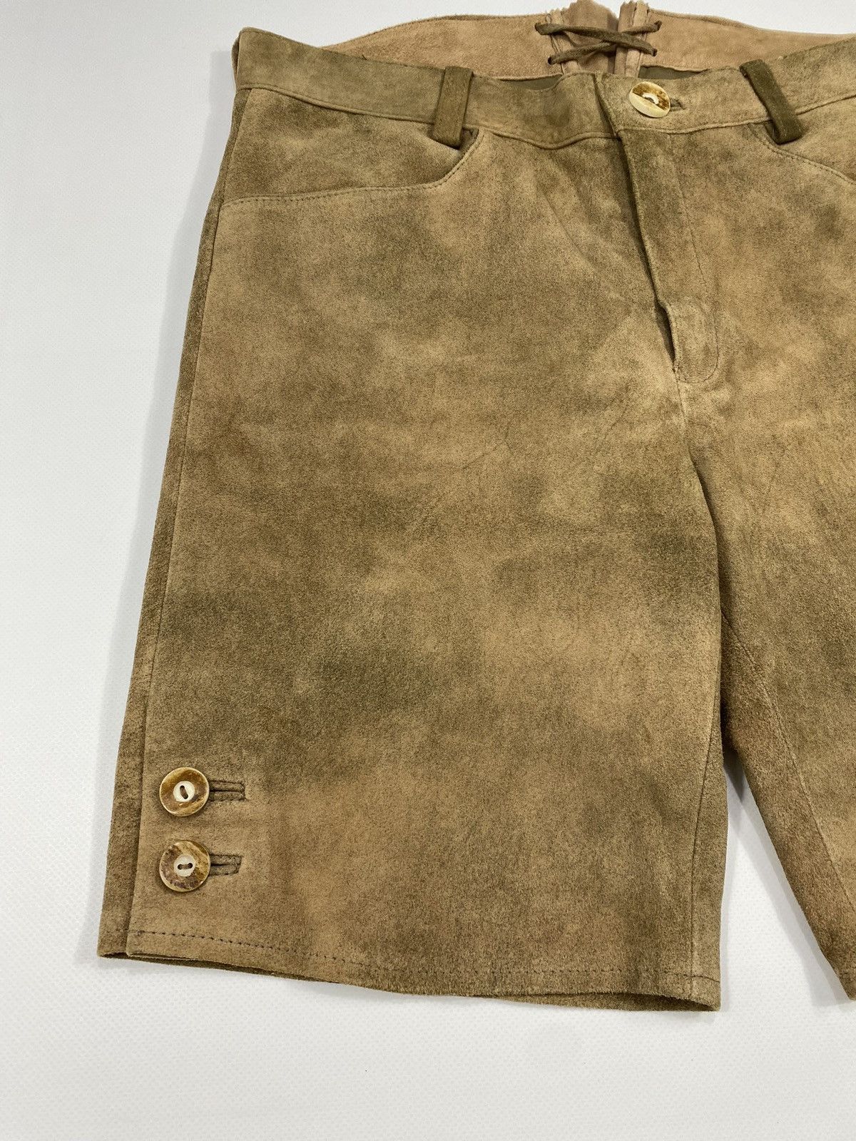 Genuine Leather 🔥LASTDROP🔥 Leather Spieth Wensky Traditional Leather Shorts Size 31" - 4 Thumbnail