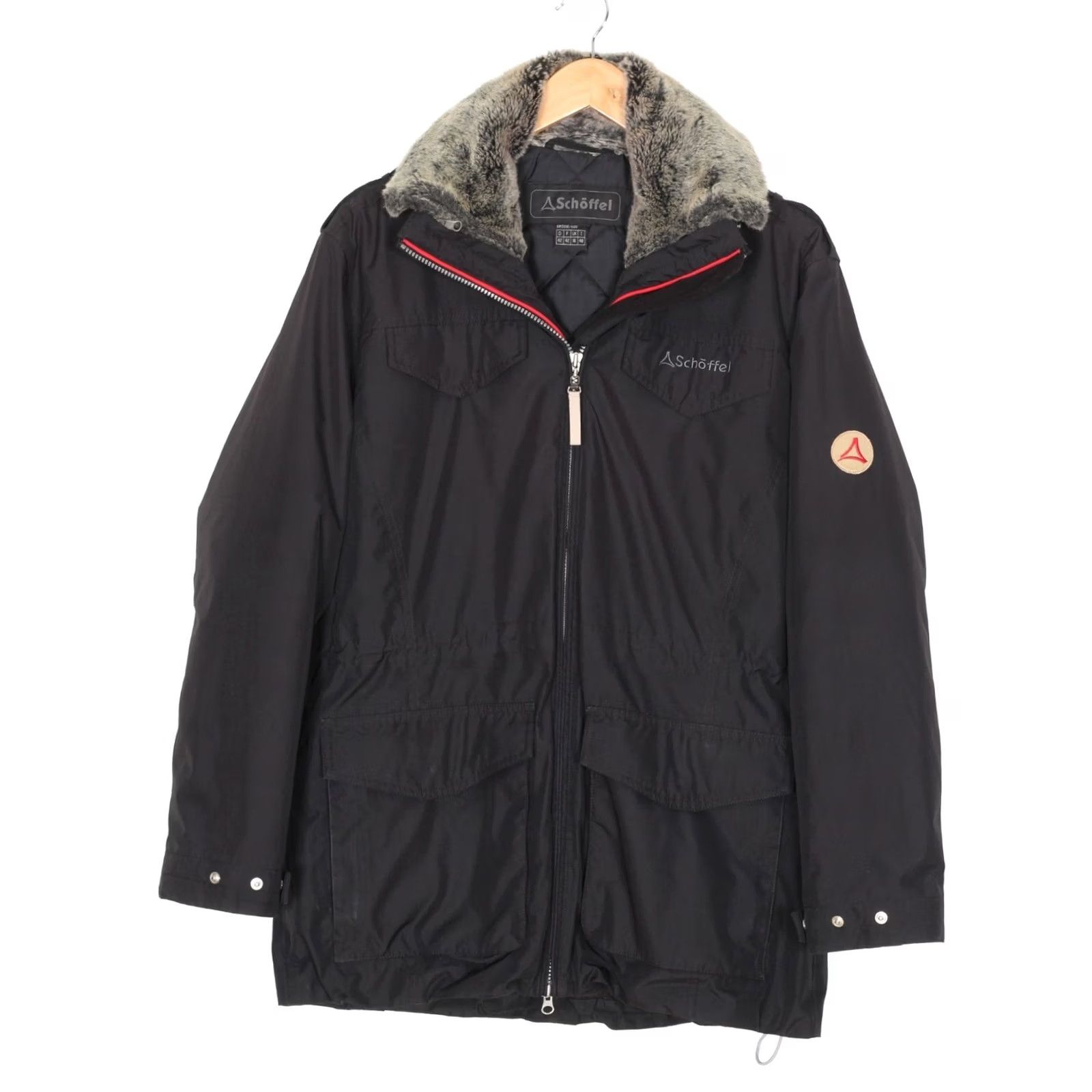 Vintage SCHOFFEL Fairway Jacket Women Size UK 16 D 42 F 42 I 48 Hooded Fur Collar 3 in 1 Size XXL / US 16-18 / IT 52-54 - 2 Thumbnail