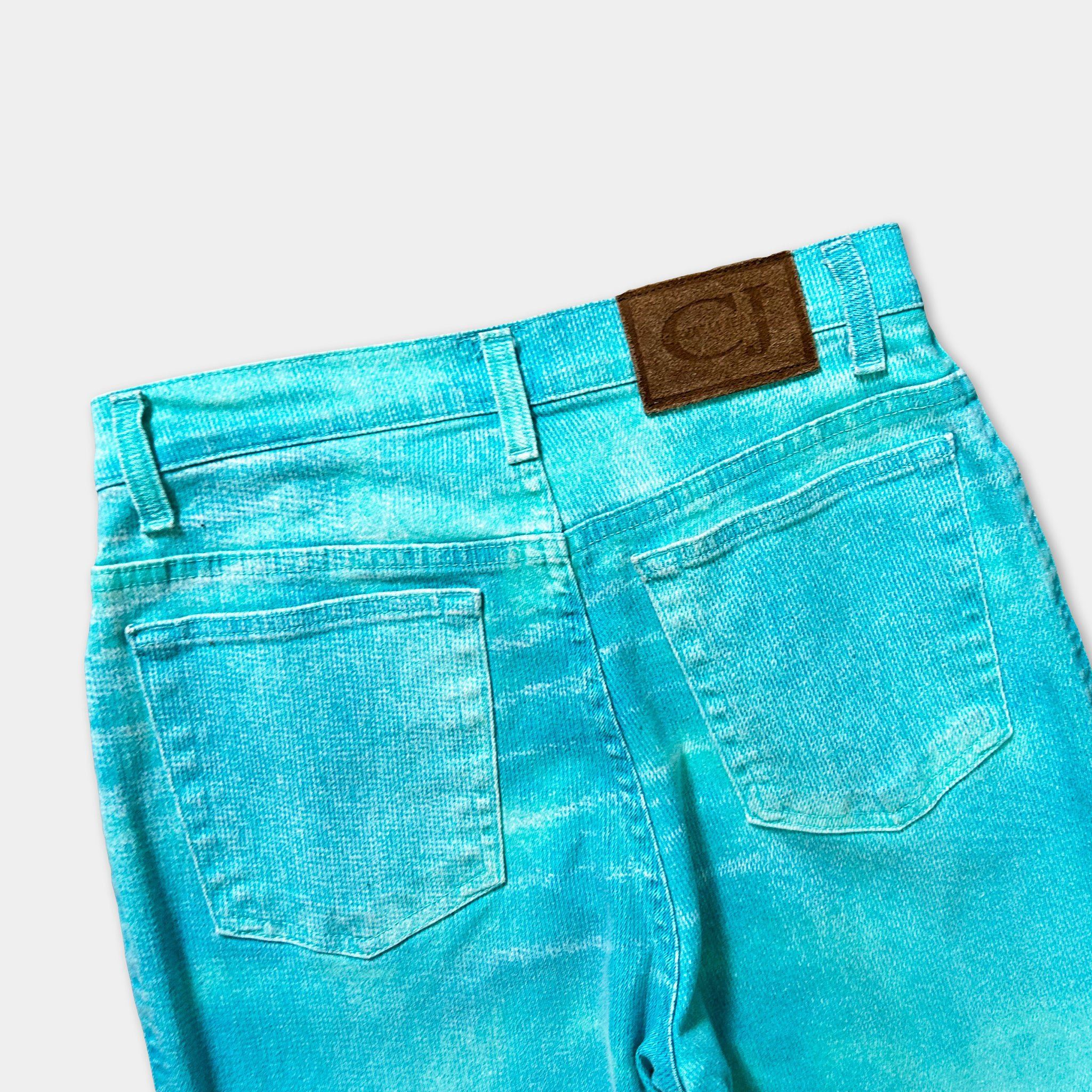 Roberto Cavalli Cavalli 00's Blue Gradient Tie-Dye Jeans Size 29" - 6 Thumbnail