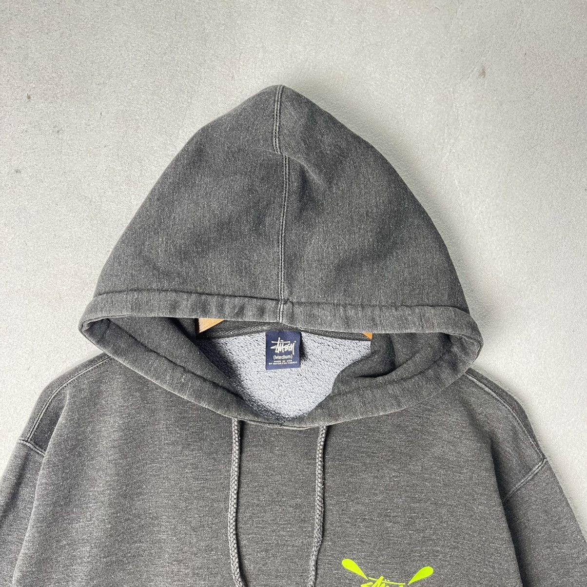 Stussy Vintage Stussy Neon Logo Hoodie Grey USA Streetwear Size US M / EU 48-50 / 2 - 4 Thumbnail