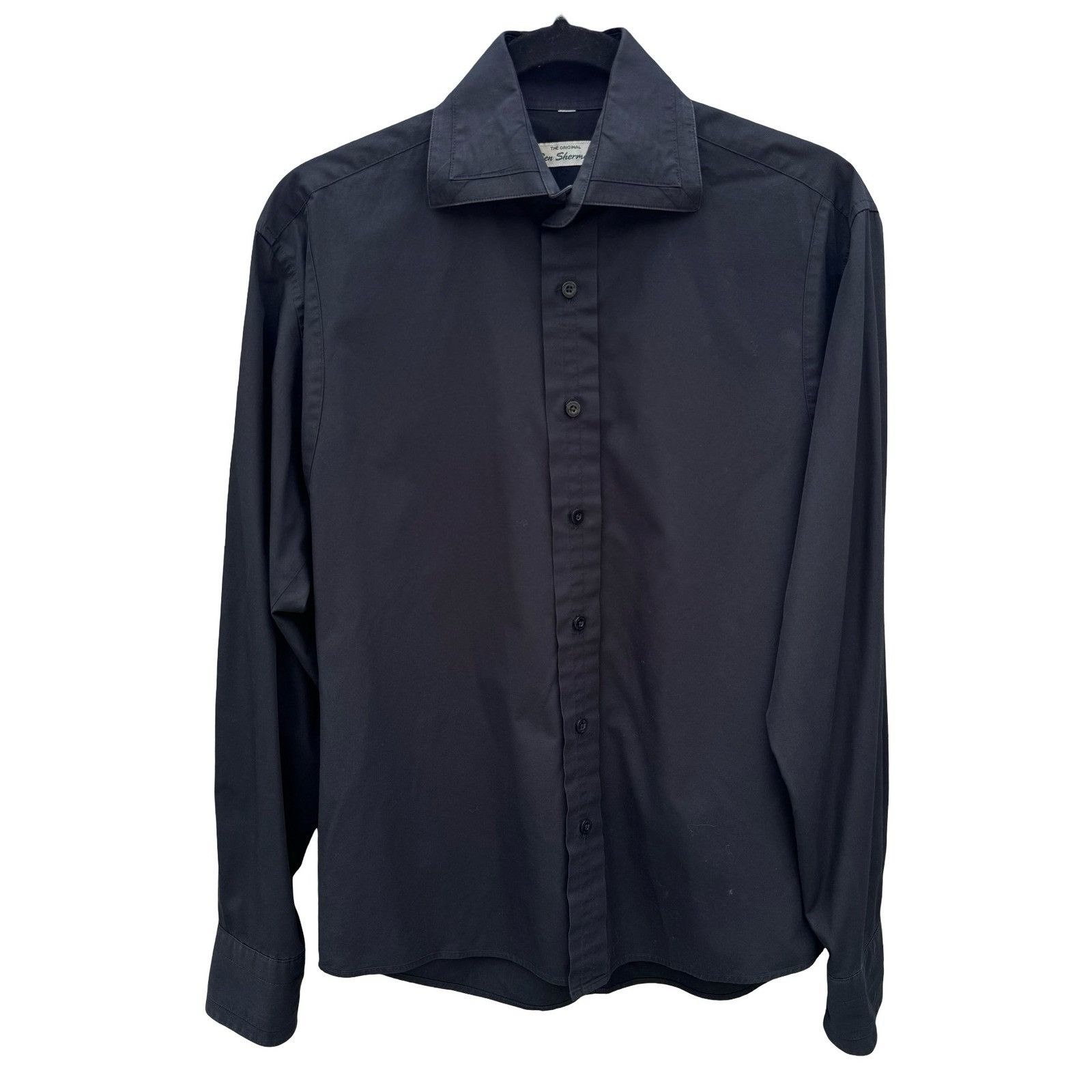 Ben Sherman Ben Sherman Mens Black Long Sleeve Button Down Shirt Solid C Size US M / EU 48-50 / 2 - 1 Thumbnail