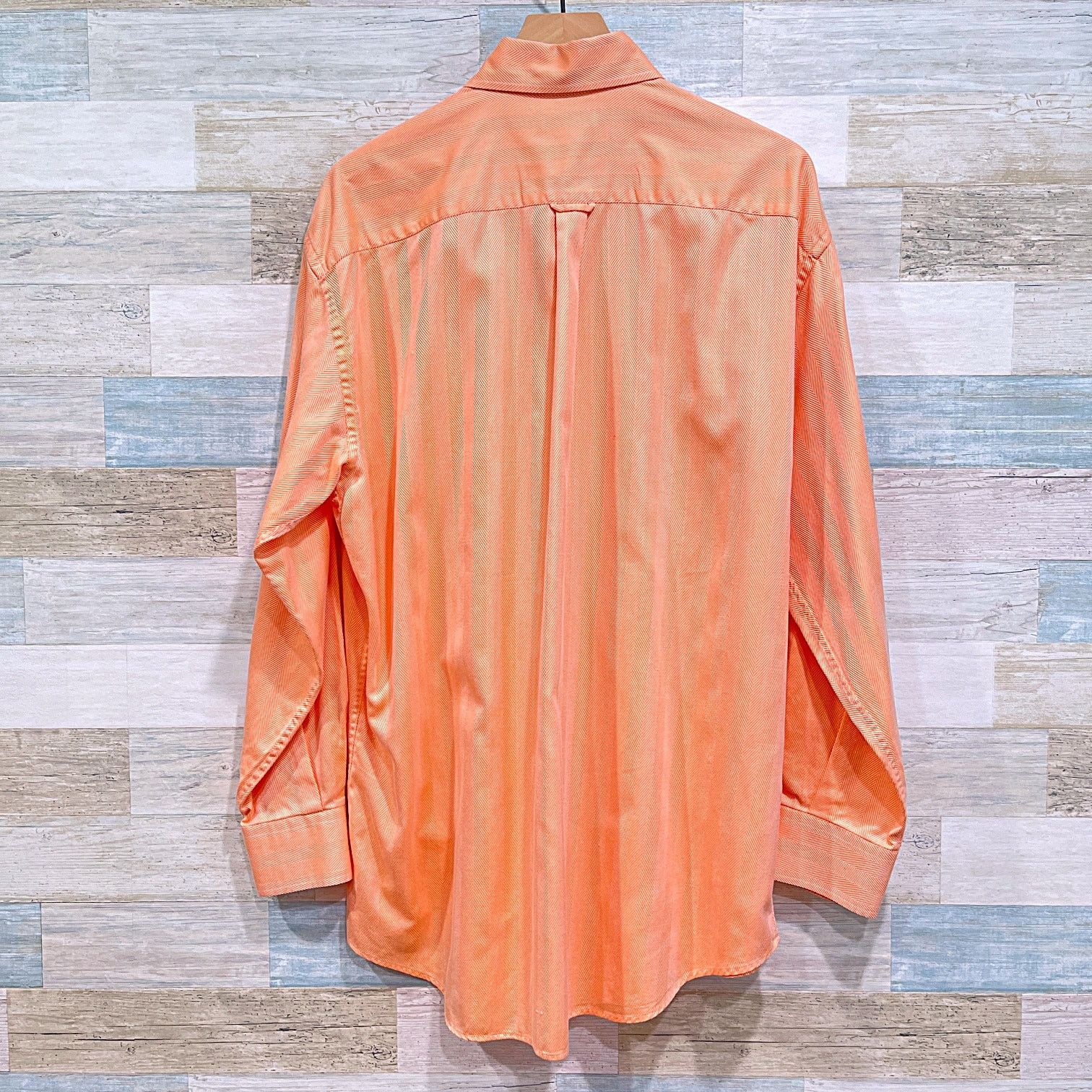 Peter Millar Peter Millar Herringbone Dress Shirt Orange Cotton Career L Size US L / EU 52-54 / 3 - 3 Thumbnail