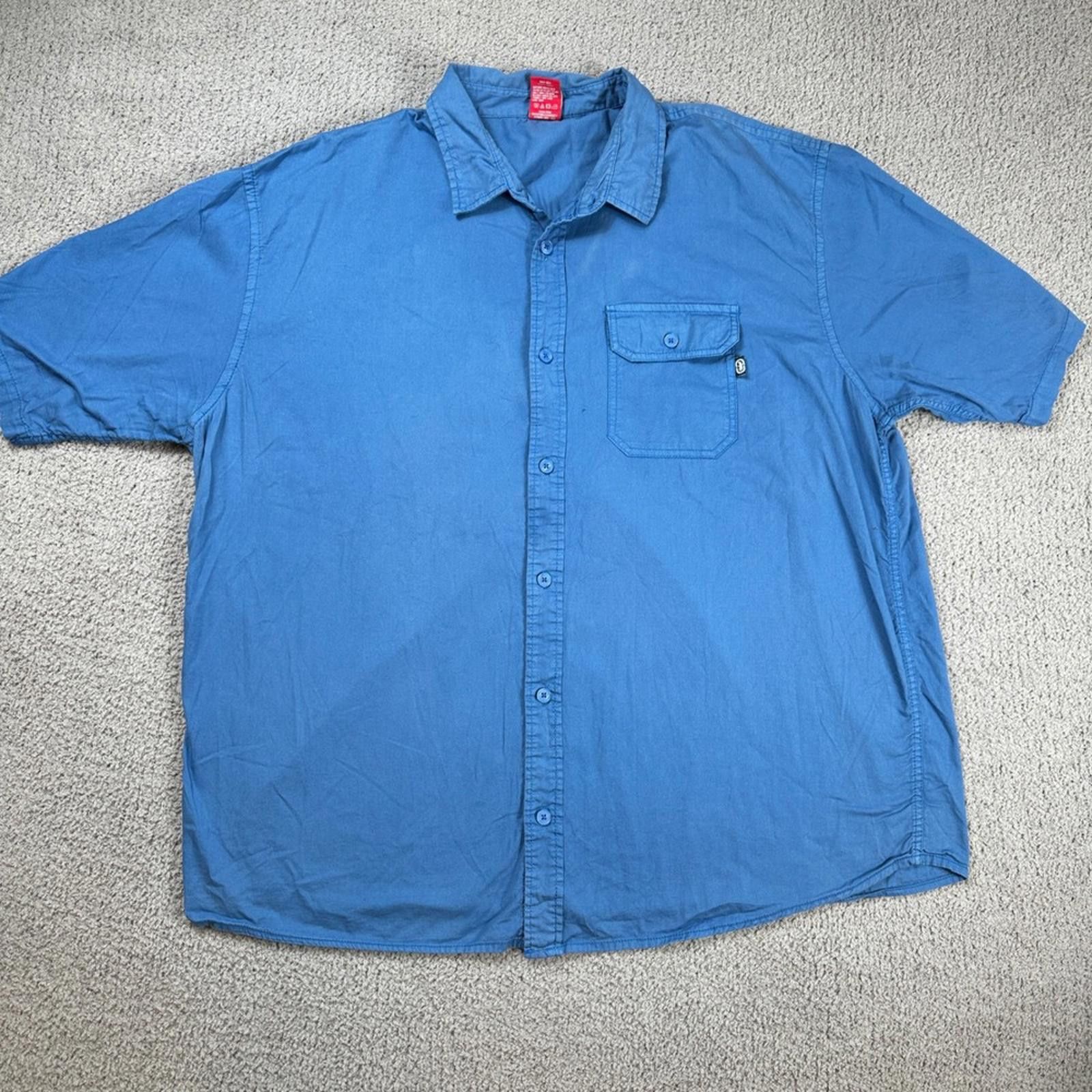 Ecko Unltd. Ecko Unltd Mens 4XB Blue Short Sleeve Button Up Shirt Pocket Size US XXL / EU 58 / 5 - 1 Thumbnail