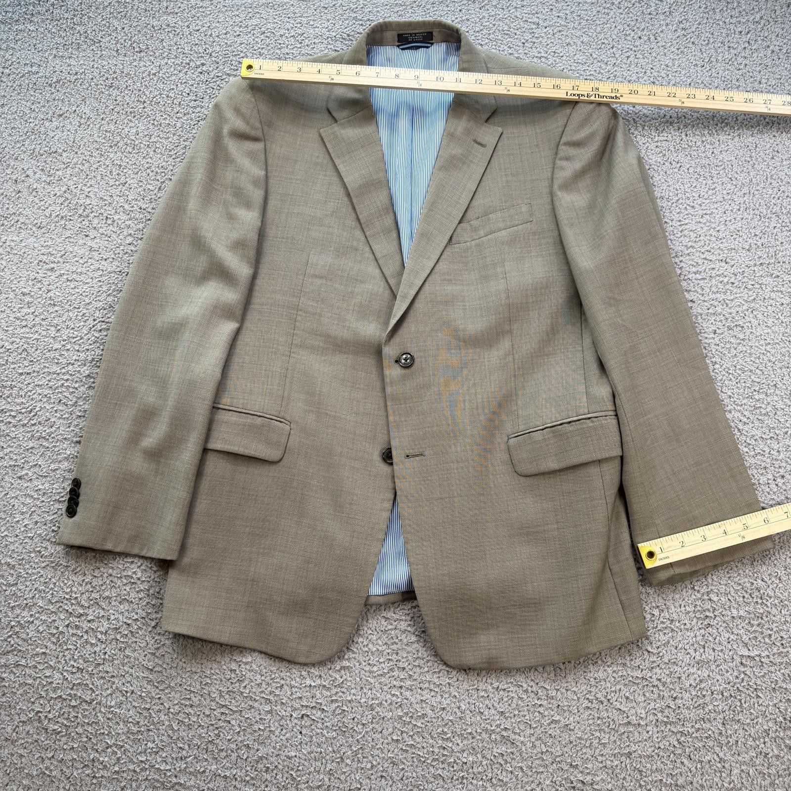 Tommy Hilfiger Tommy Hilfiger Tan Blazer Men 40R Classic Fit Sport Coat Size 40R - 4 Thumbnail