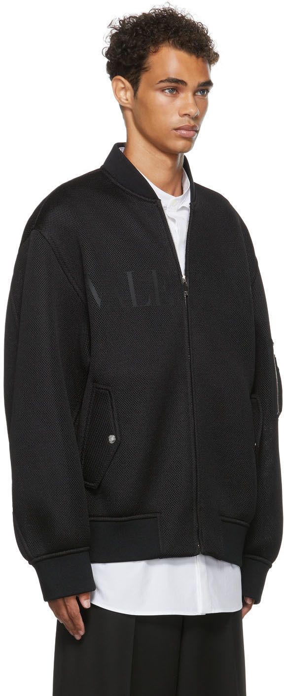 Valentino o1y0525 Logo Bomber Jacket in Black Size US L / EU 52-54 / 3 - 2 Thumbnail