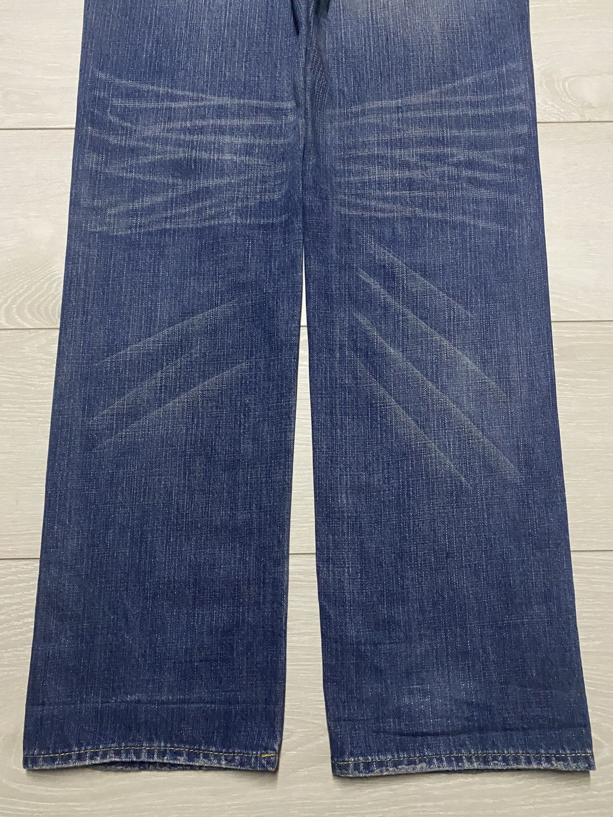 Le Grande Bleu (L.G.B.) Japanese L.B.H Vintage Blue Wash Spike Pocket Loose Jeans Size US 33 - 6 Thumbnail