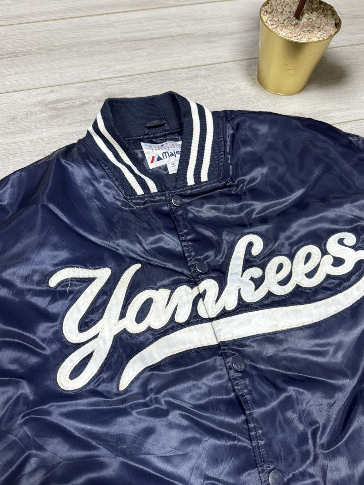 Majestic Majestic Yankees vintage baseball bomber varsity buttons Size US XXL / EU 58 / 5 - 3 Thumbnail