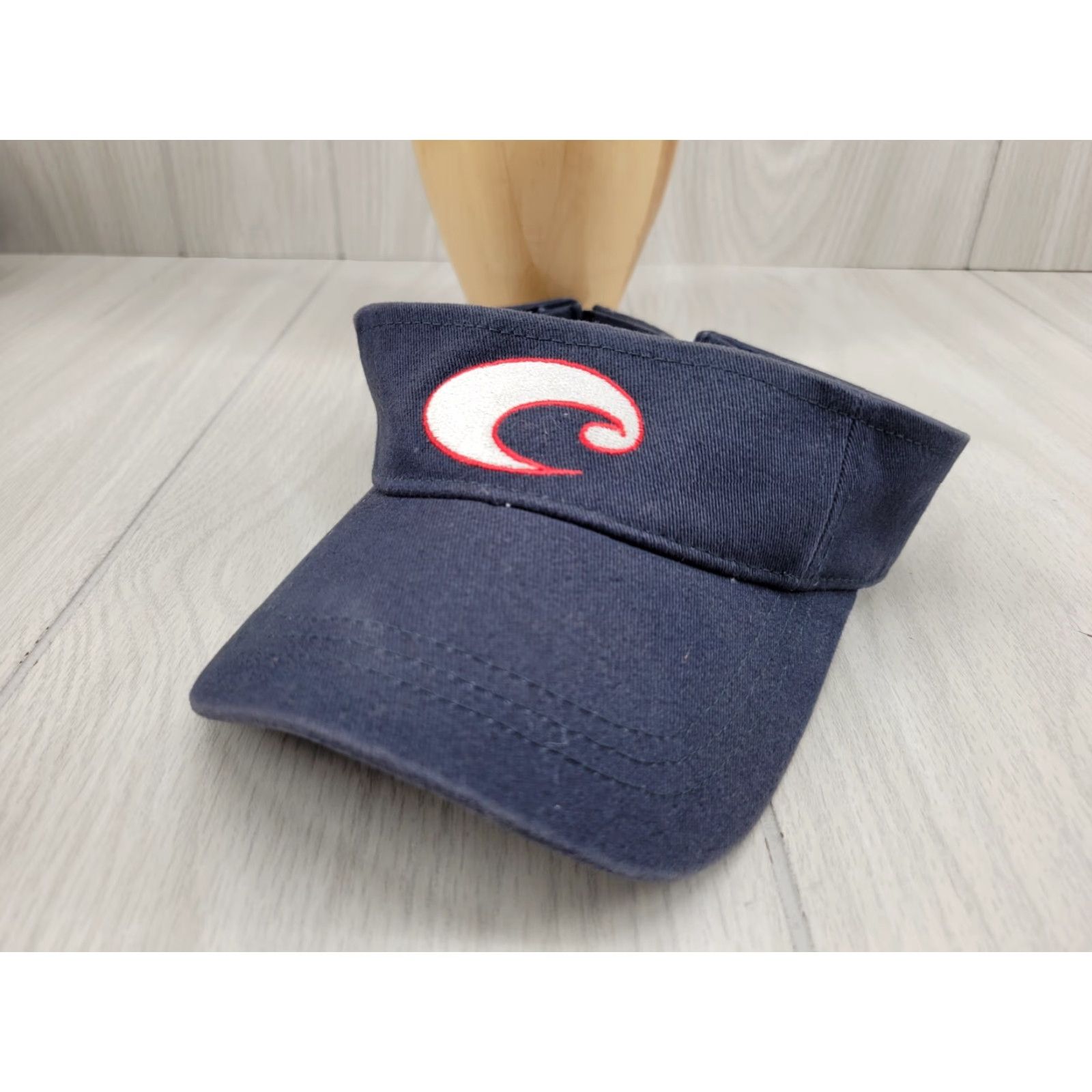 Costa Del Mar Costa Del Mar Visor Navy White Logo Unisex Adults One Size Velcro Adjustable Canvas Cotton Casual H6 Size ONE SIZE - 3 Thumbnail