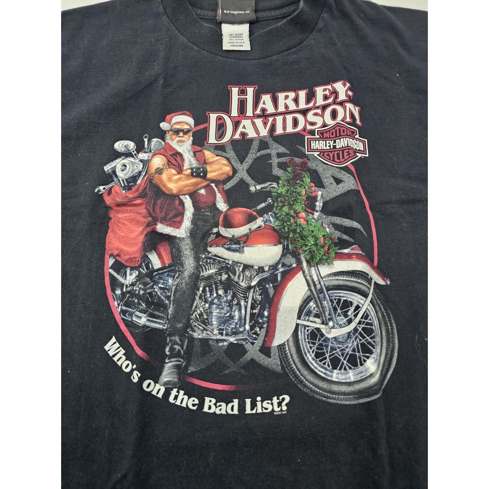 Harley Davidson Harley Davidson Bad Santa Buddy Stubbs Black Red Shirt Sz M Size US M / EU 48-50 / 2 - 2 Thumbnail