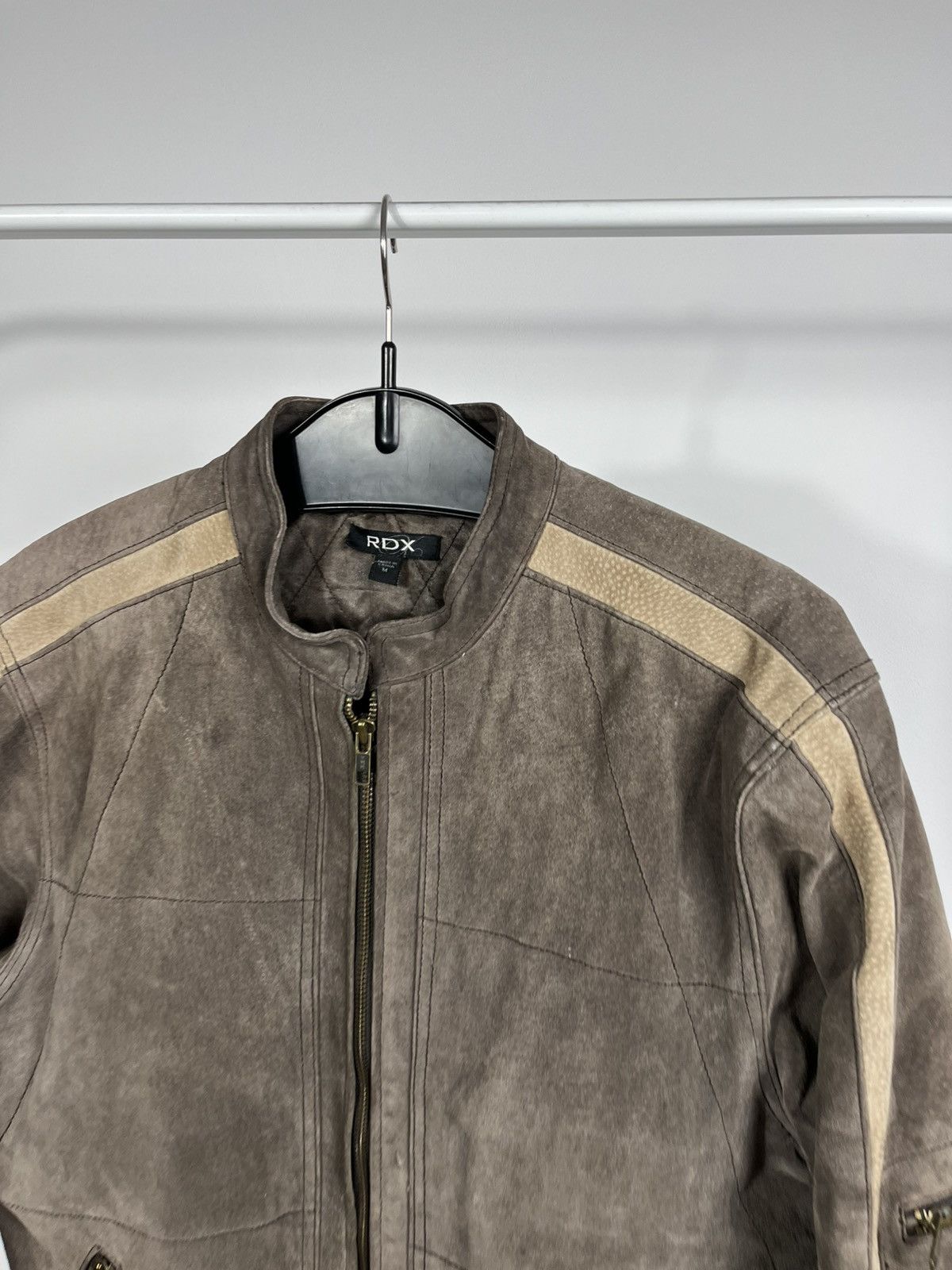 Leather RDX Brown Suede Leather Biker Jacket Racer Moto Men Size M Size US M / EU 48-50 / 2 - 4 Thumbnail