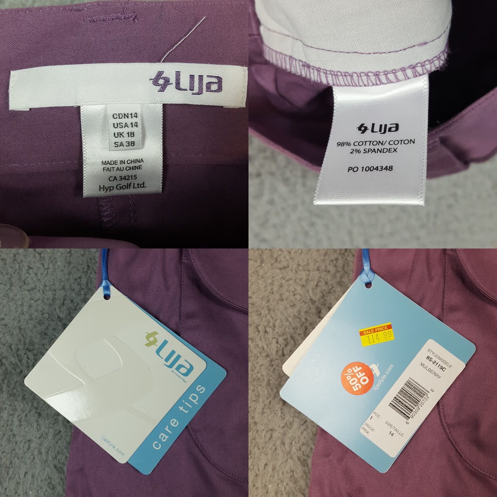 Vintage VINTAGE LIJA Purple Wide Leg Golf Shorts Women's Size 14 Retro High Waist 00s 90s Casual Summer Bohemian Athletic Fashion Golf Shorts Size 36" / US 14 / IT 50 - 8 Thumbnail