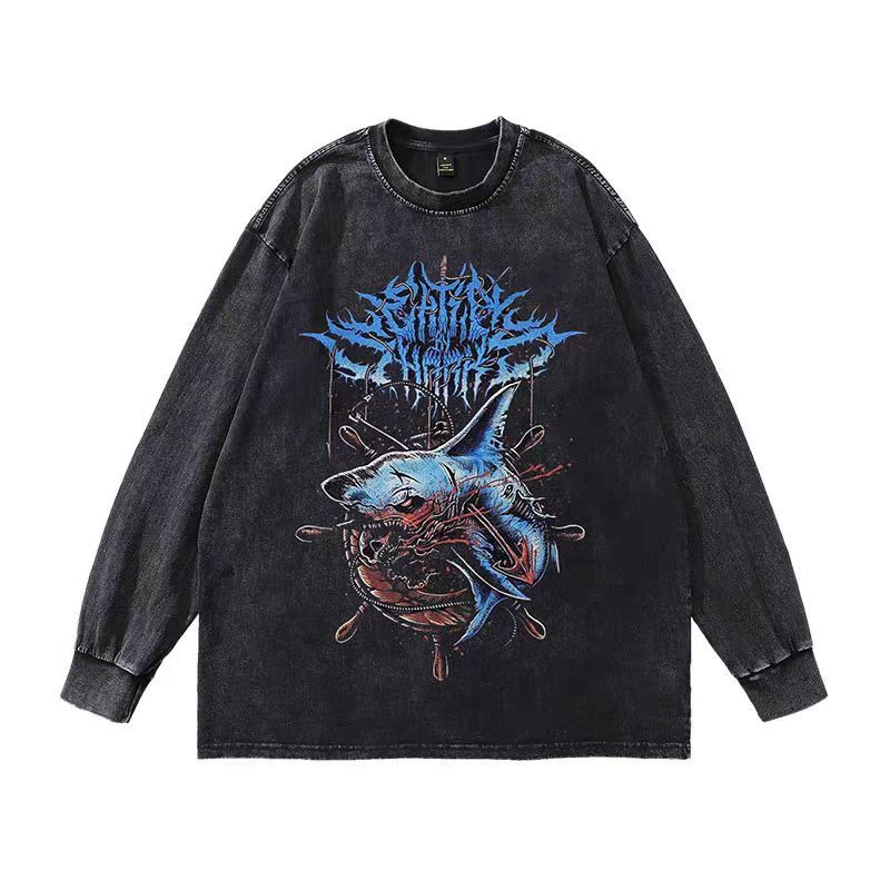 Japanese Brand × Vintage Street Vintage Hip Hop Printed Washed Long Sleeve T-Shirt Size US XL / EU 56 / 4 - 1 Thumbnail