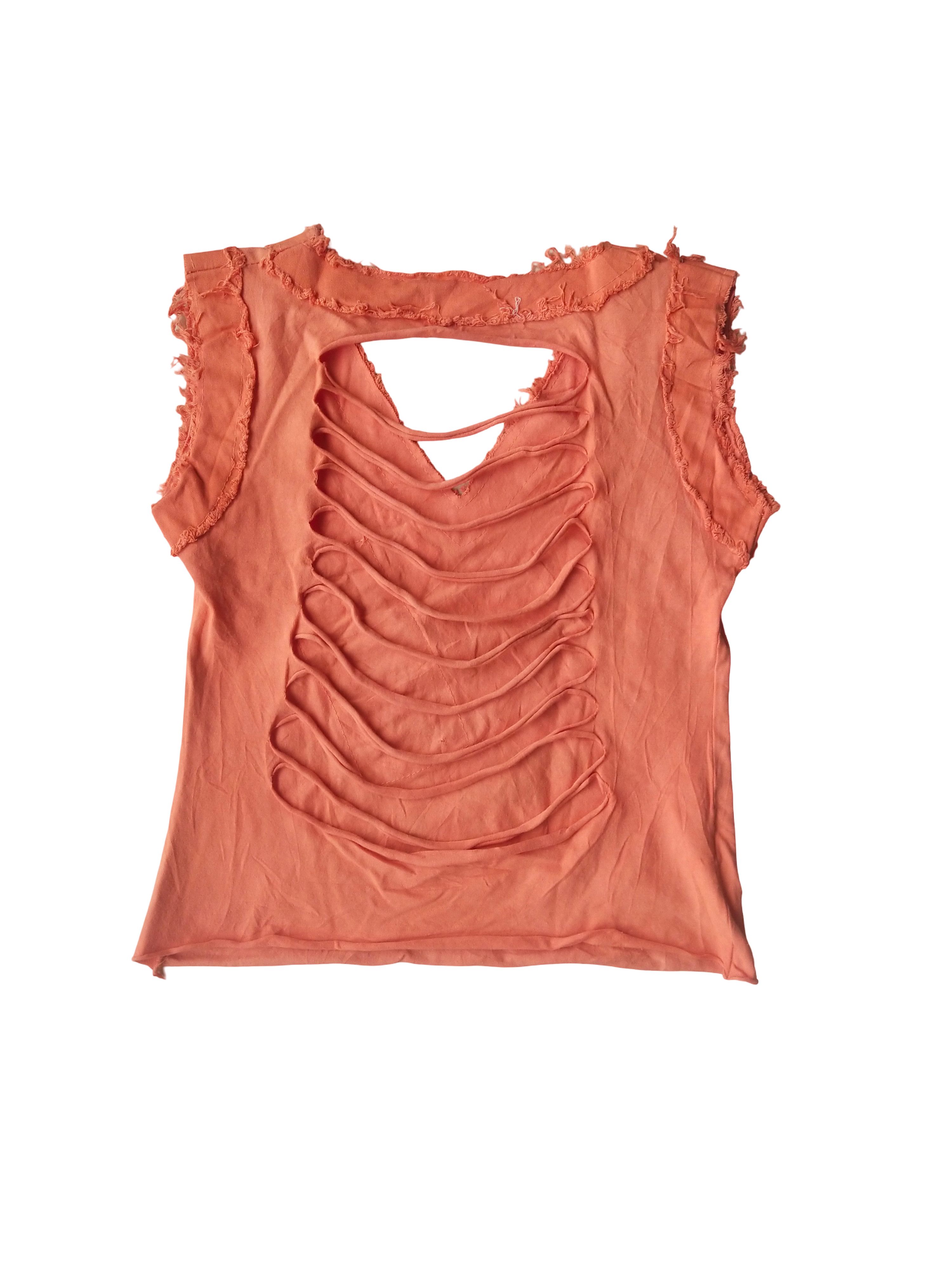 20471120 Y2K Made in Italy Destroyed Slashed USAF Grunge Tank Top Size S / US 4 / IT 40 - 5 Thumbnail