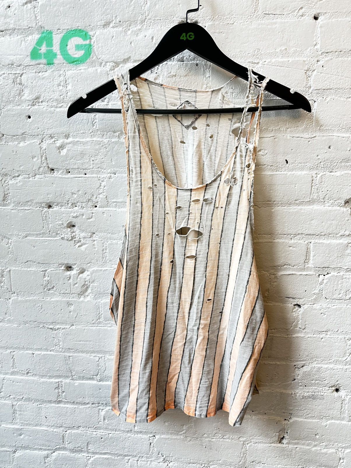 Vintage Vintage THRASHED DESTROYED PAPER THIN Tank Top Shirt M / L Size US M / EU 48-50 / 2 - 2 Thumbnail