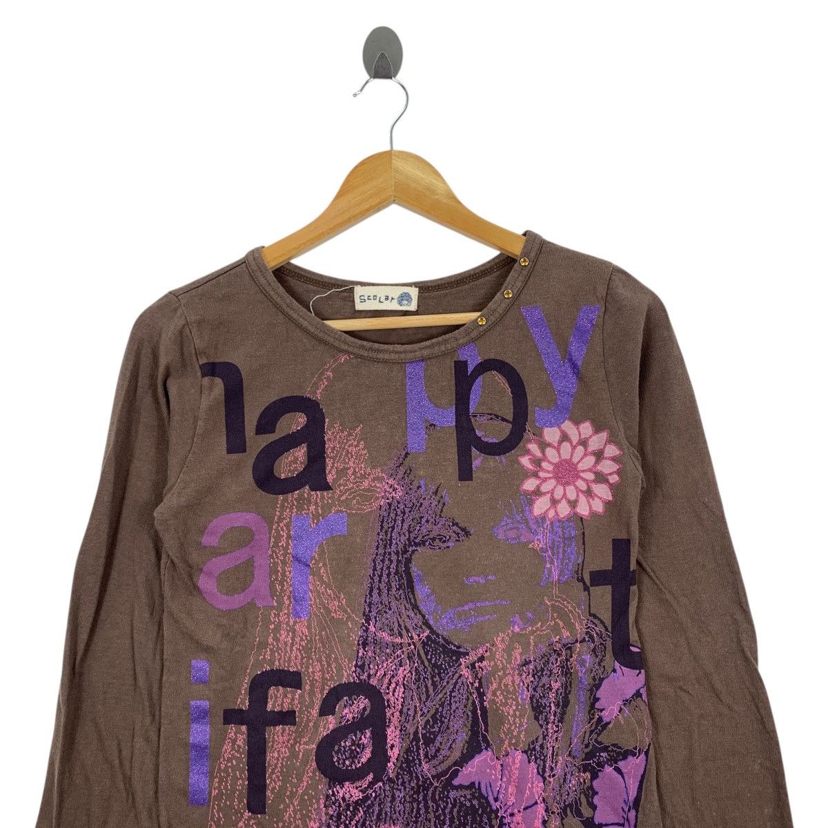 Japanese Brand SCOLAR Japanese Brand Floral And Girl Pop Art Shirt Size XS / US 0-2 / IT 36-38 - 2 Thumbnail