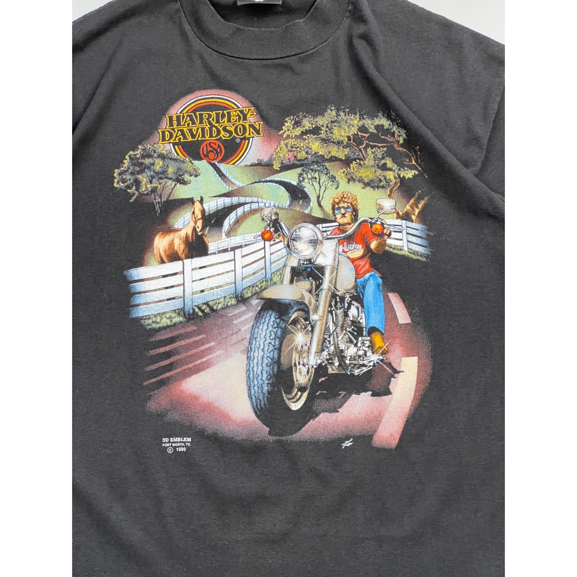 Harley Davidson Men’s 1990 Harley Davidson 3D Emblem Made in USA Biker Eart Size US XL / EU 56 / 4 - 2 Thumbnail