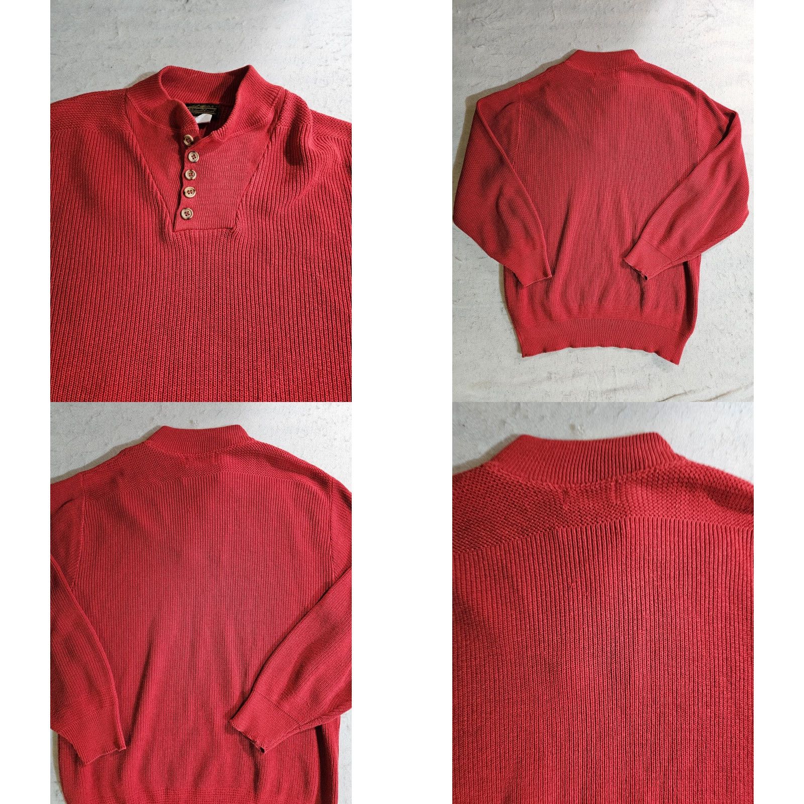 Eddie Bauer VINTAGE Eddie Bauer Sweater Pullover Knit Cable 1/4 Button XLT Red Mens Size XLT Size US XL / EU 56 / 4 - 8 Thumbnail
