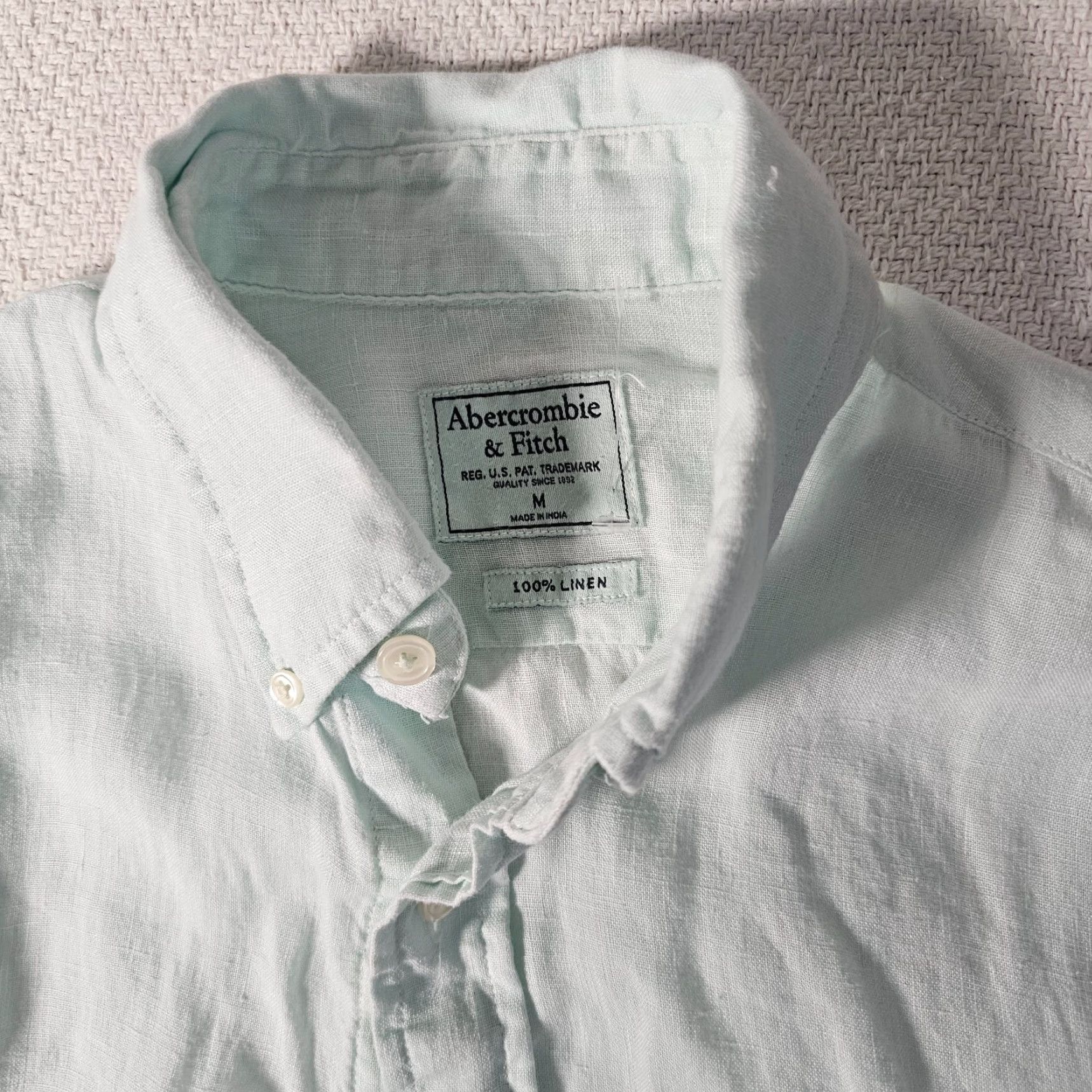 Abercrombie & Fitch Abercrombie & Fitch Button-Up Shirt Men M Green Long Sleeve Linen Adults Size US M / EU 48-50 / 2 - 2 Thumbnail