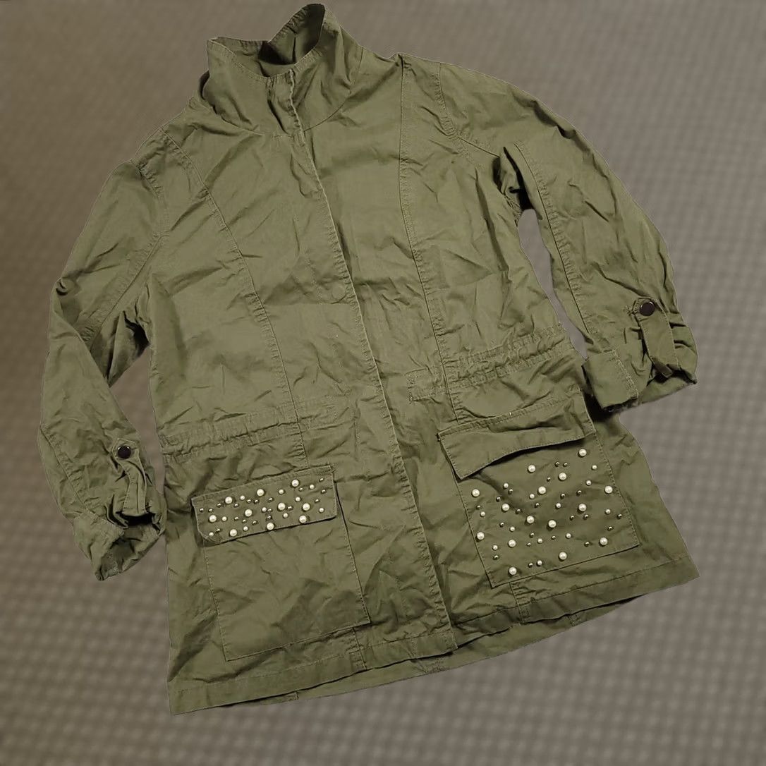 Vintage Ashley by 26 International Downtown Collection Army Jacket Green Women's L Pearl Jacket Size L / US 10 / IT 46 - 1 Thumbnail