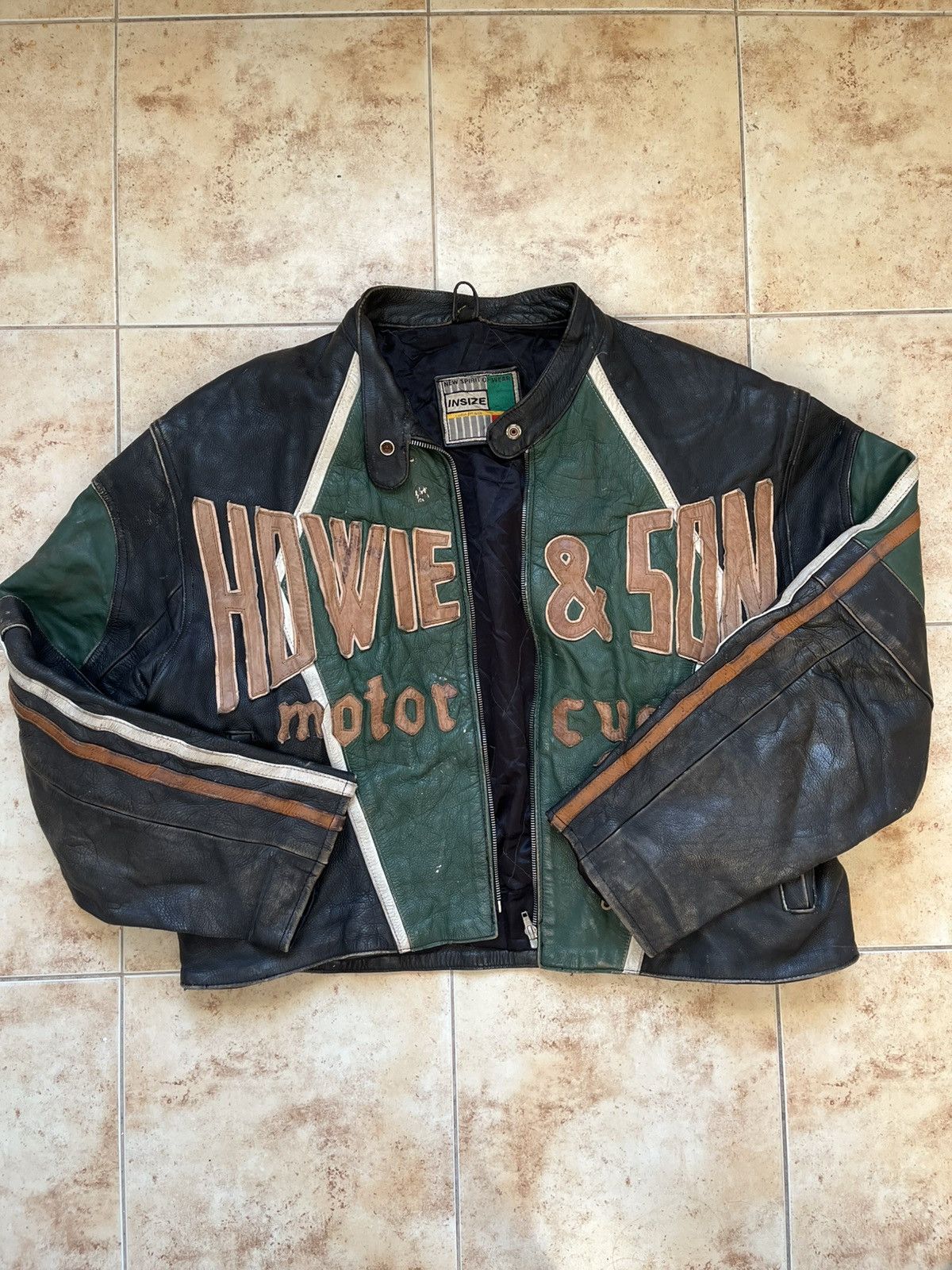 Other Howie & Sons Vintage Leather Jacket MK RACING Size US XL / EU 56 / 4 - 3 Thumbnail