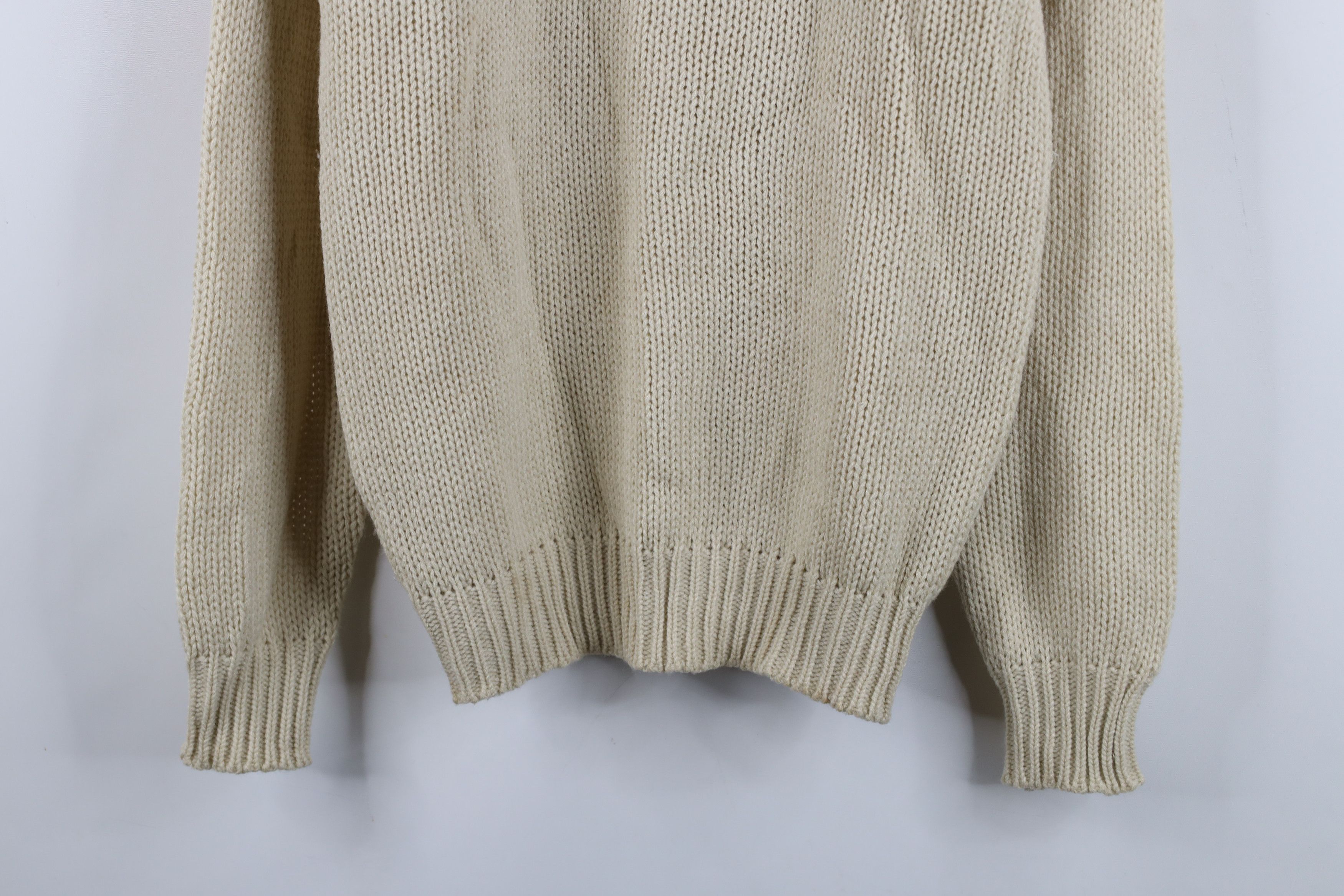 Vintage Deadstock Vintage 70s Streetwear Chunky Knit Sweater Beige Size M / US 6-8 / IT 42-44 - 3 Thumbnail