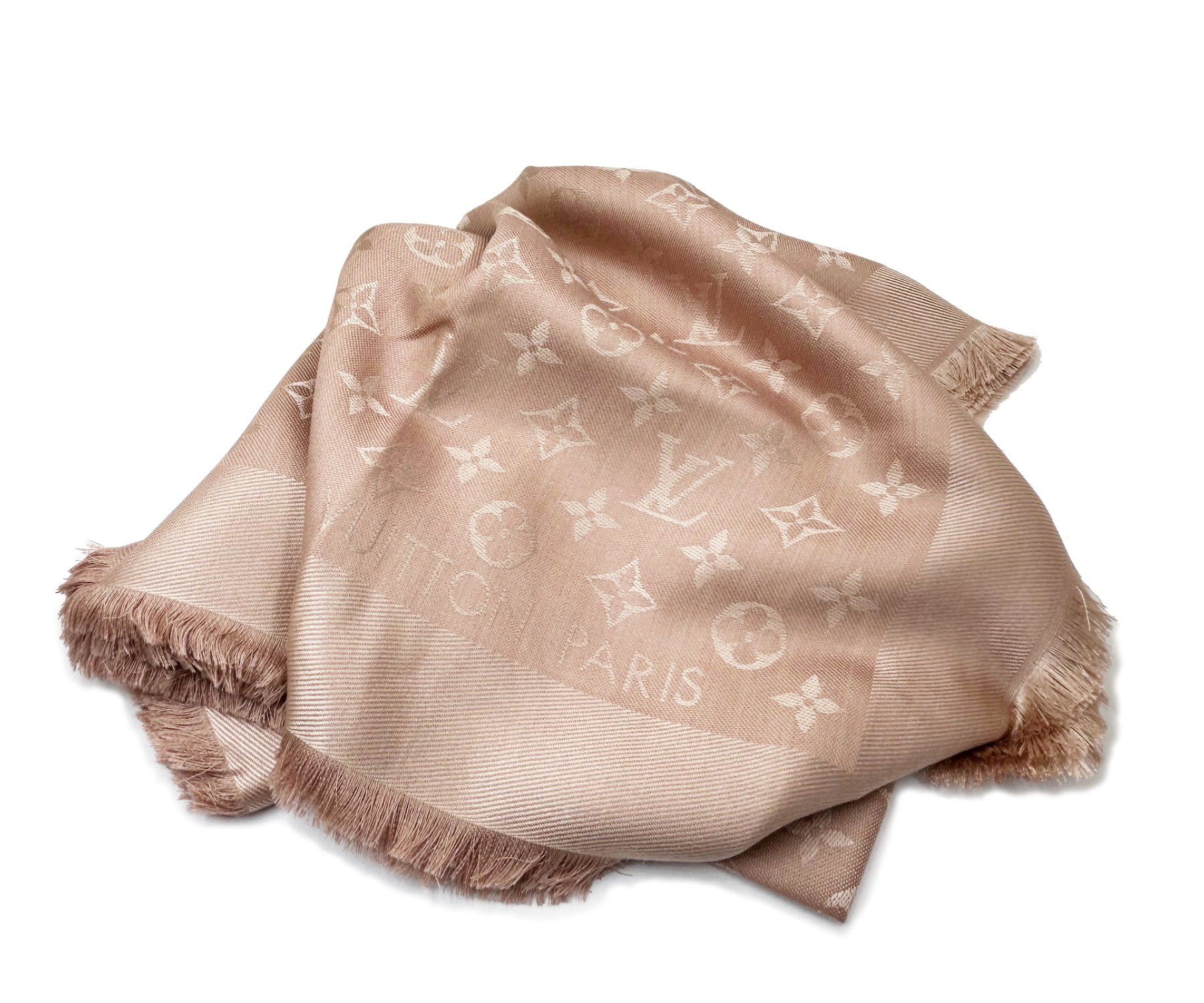 Louis Vuitton Louis Vuitton New Baby Pink Chale Monogram Shawl Scarf Size ONE SIZE - 1 Thumbnail