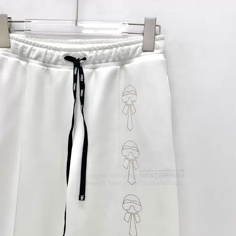 Fendi Fendi White pattern print drawstring casual wide-leg long Size 25" / US 0 / IT 36 - 3 Thumbnail