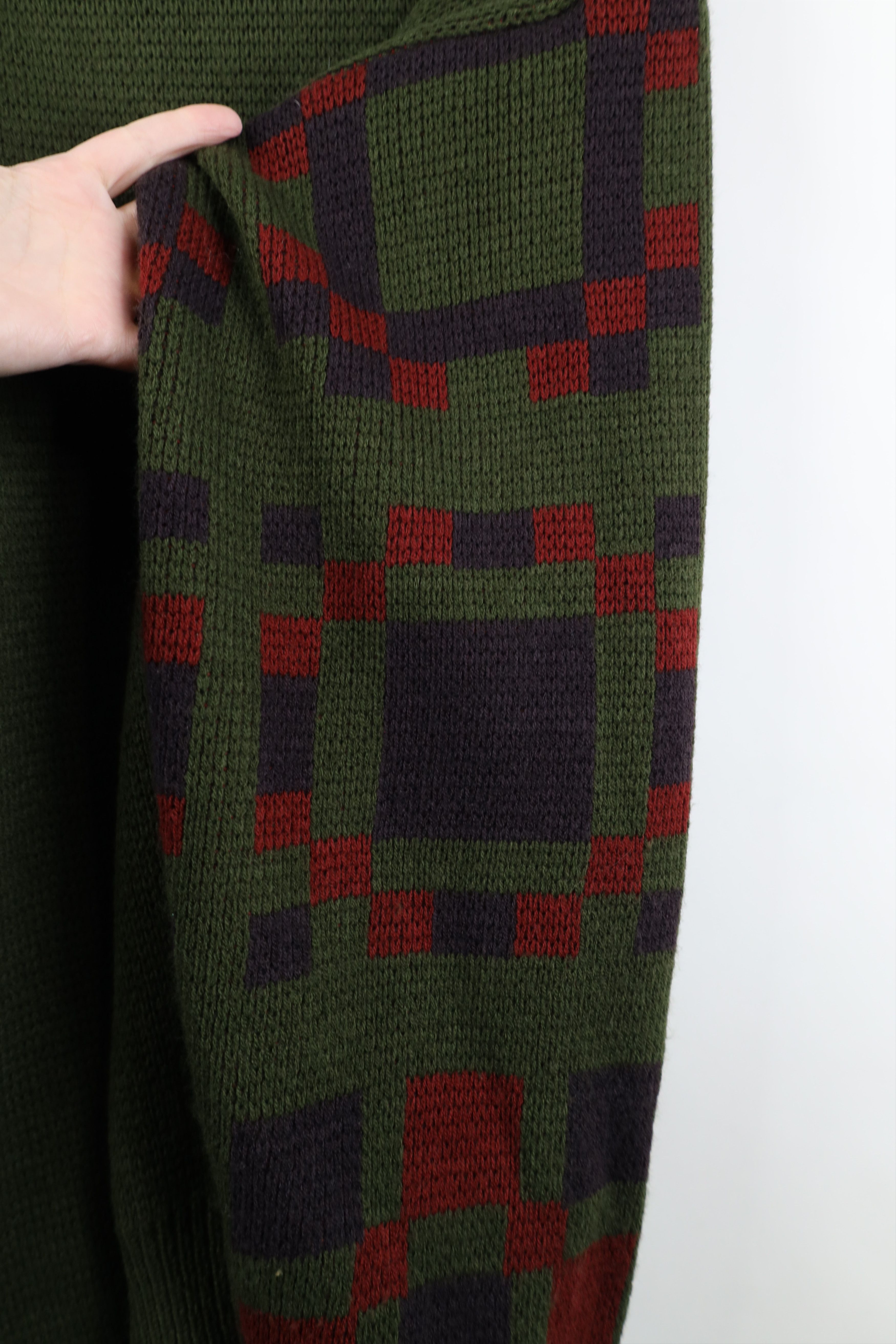 Vintage Vintage 90s Streetwear Geometric Knit Crewneck Sweater Size US L / EU 52-54 / 3 - 9 Thumbnail