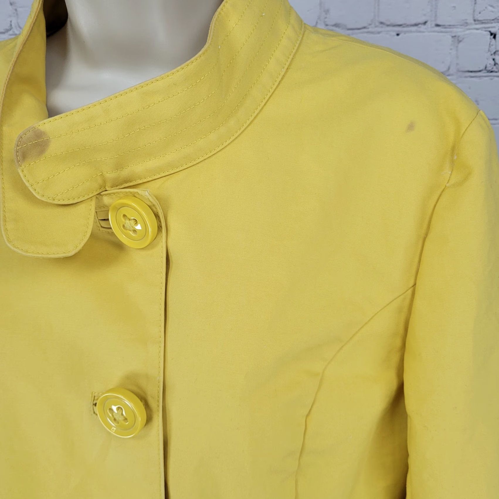Talbots Talbots Jacket Size 14 Yellow 100% Cotton Buttoned Lined Pockets Pleated Back Size XL / US 12-14 / IT 48-50 - 5 Thumbnail