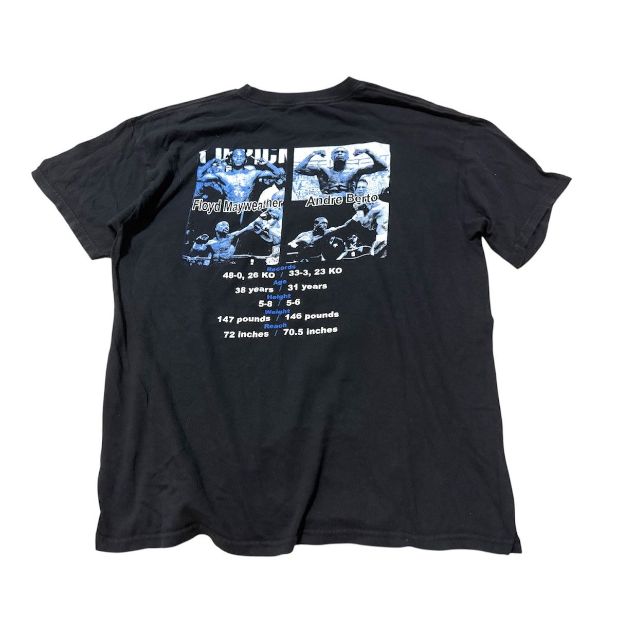 Vintage Floyd Mayweather vs Andre Berto 2017 Boxing T Shirt Size US XL / EU 56 / 4 - 2 Thumbnail